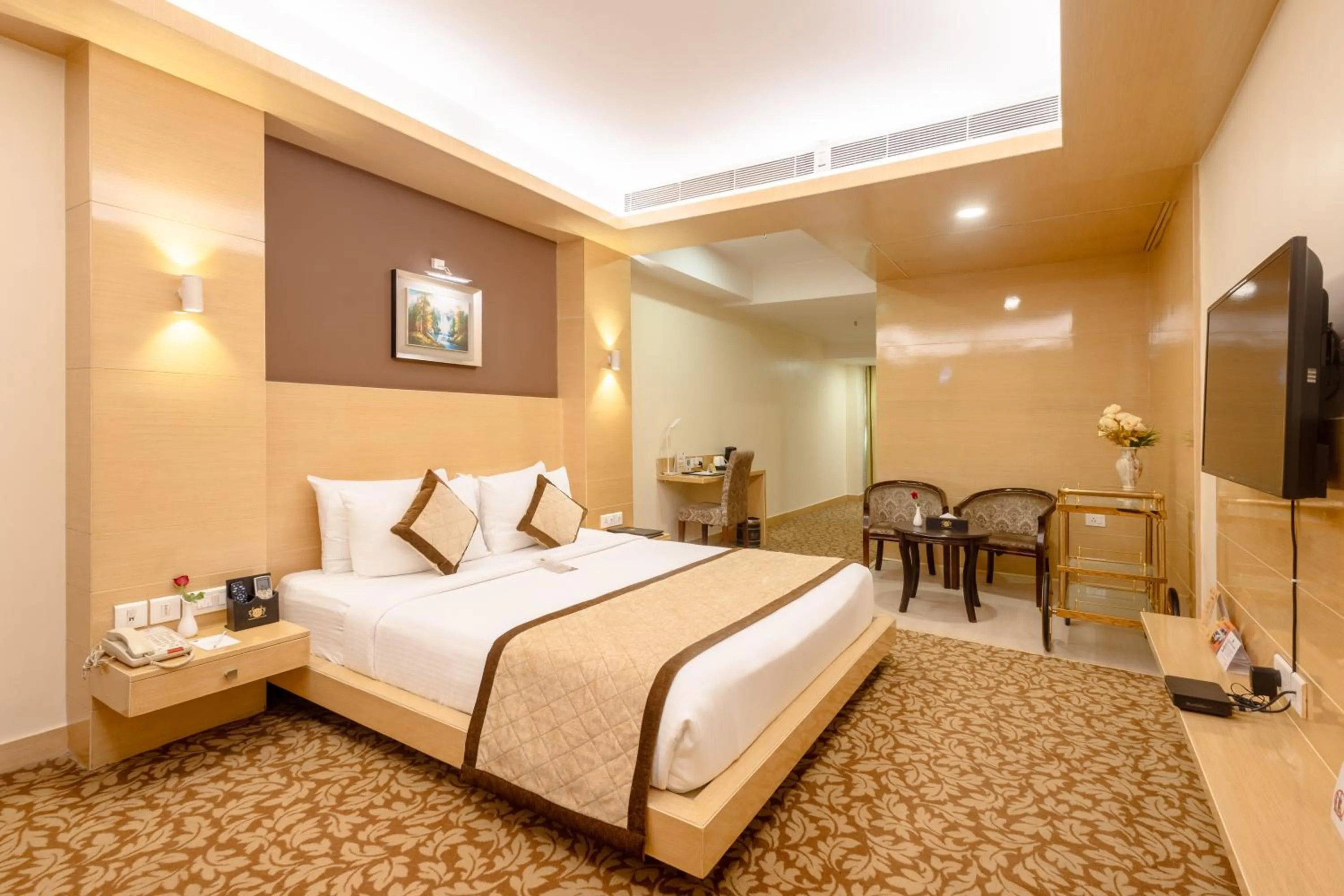 Bed in Hotel Patliputra Continental