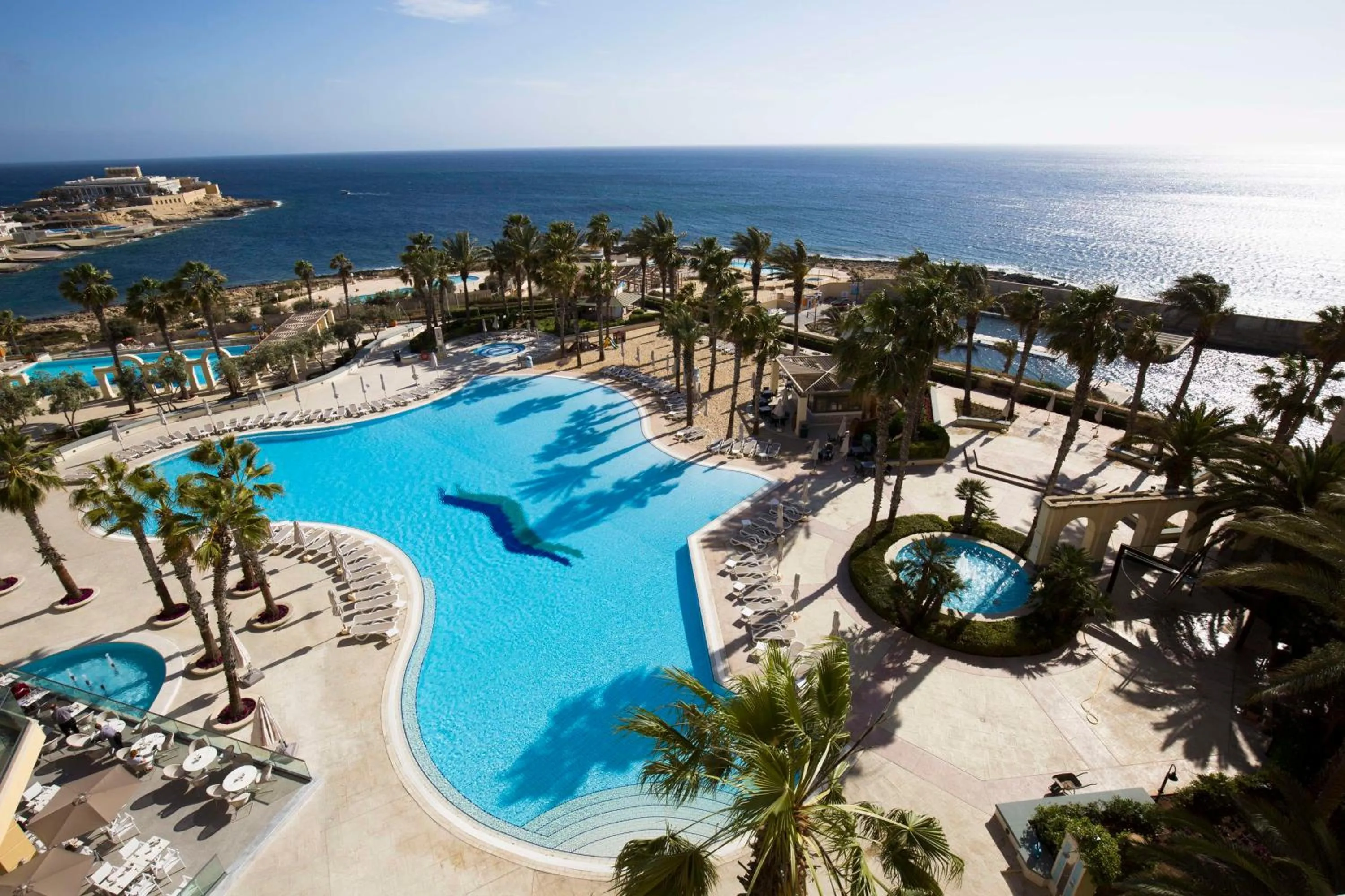 Pool view in Hilton Malta