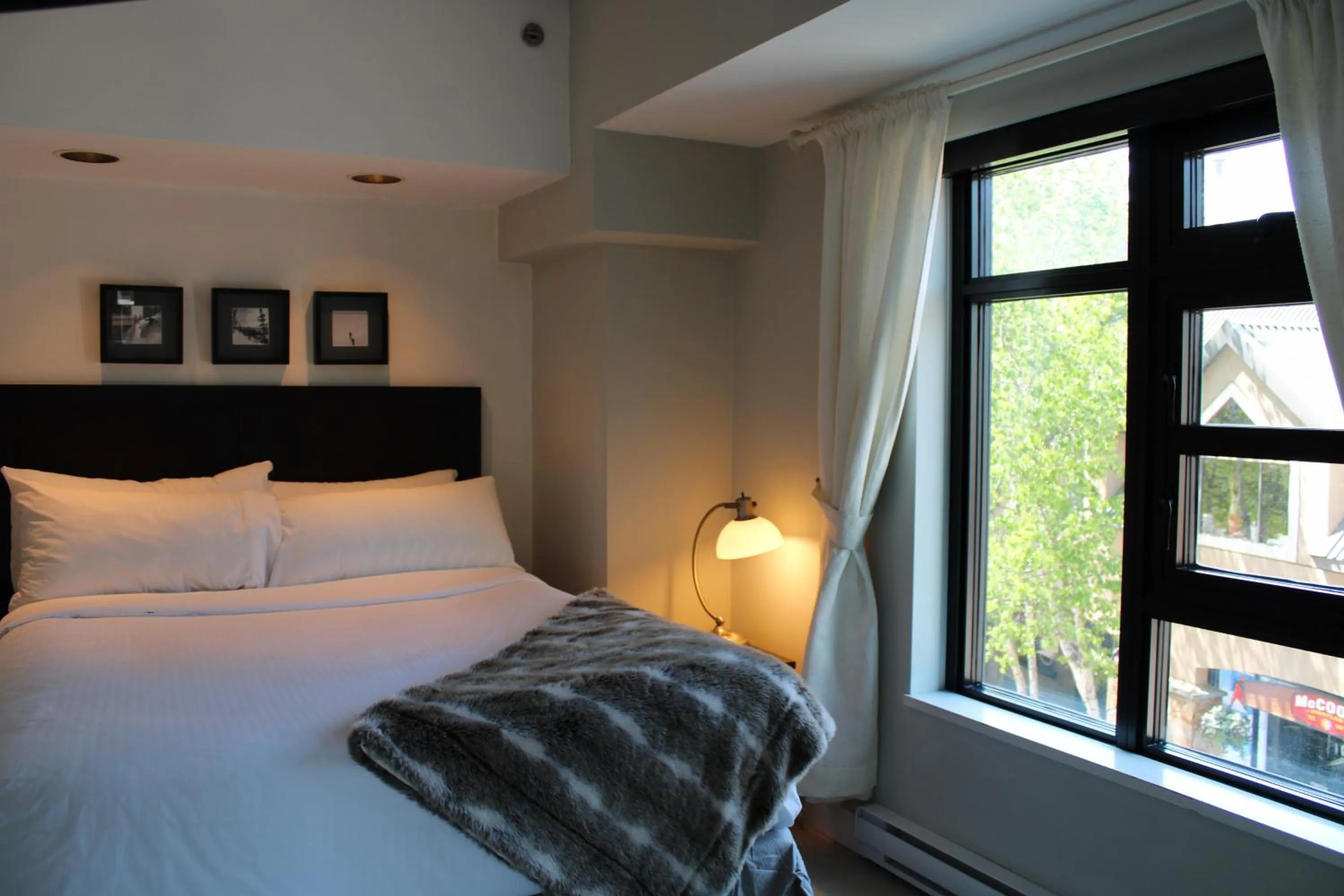 Bed in Gibbons Life Accommodations