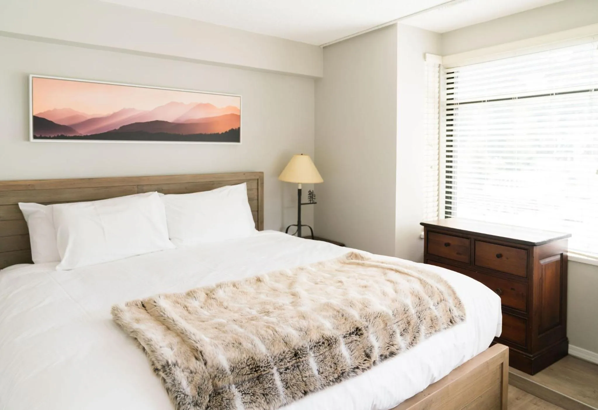 Bed in Gibbons Life Accommodations