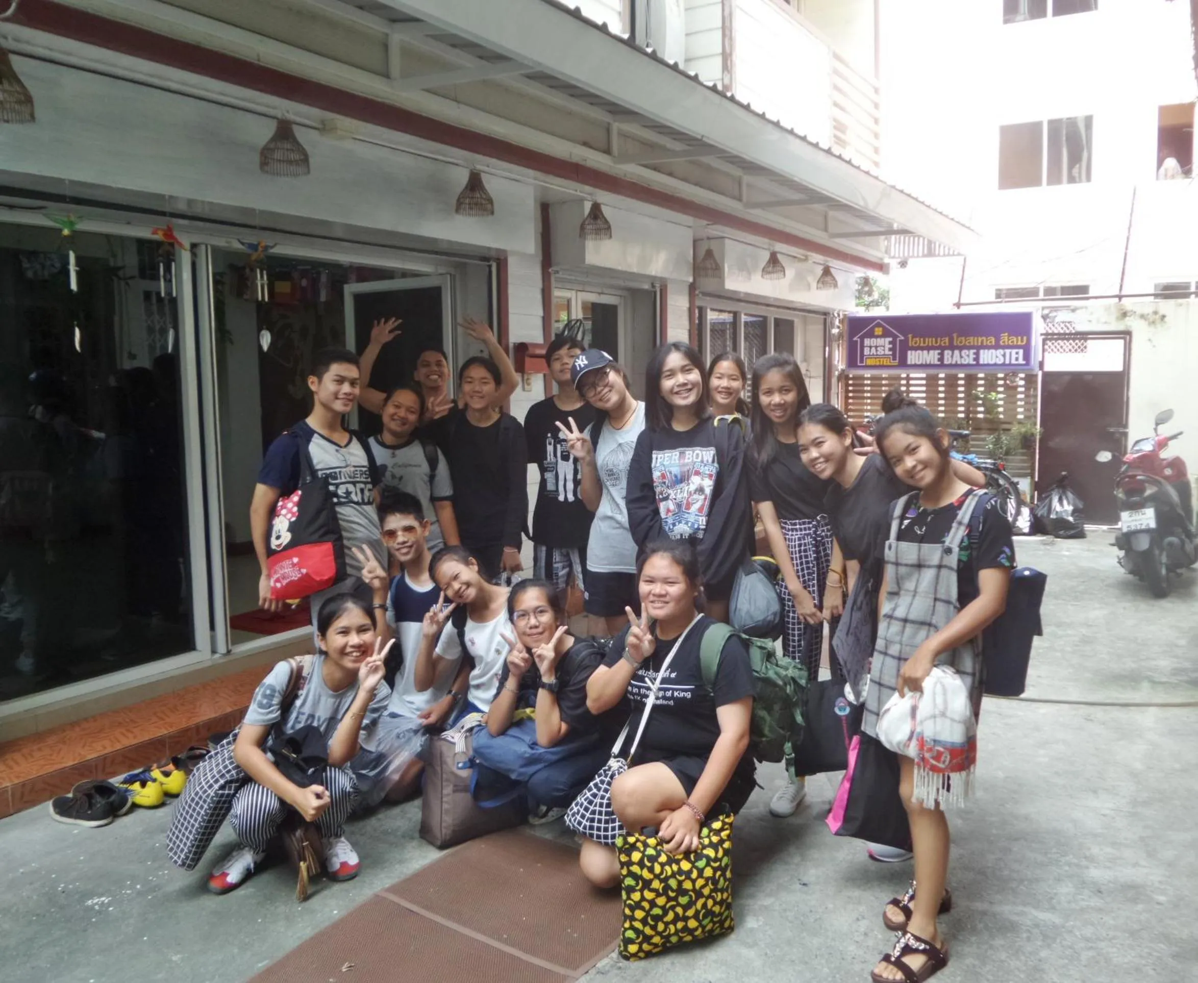 group of guests in Home Base Hostel