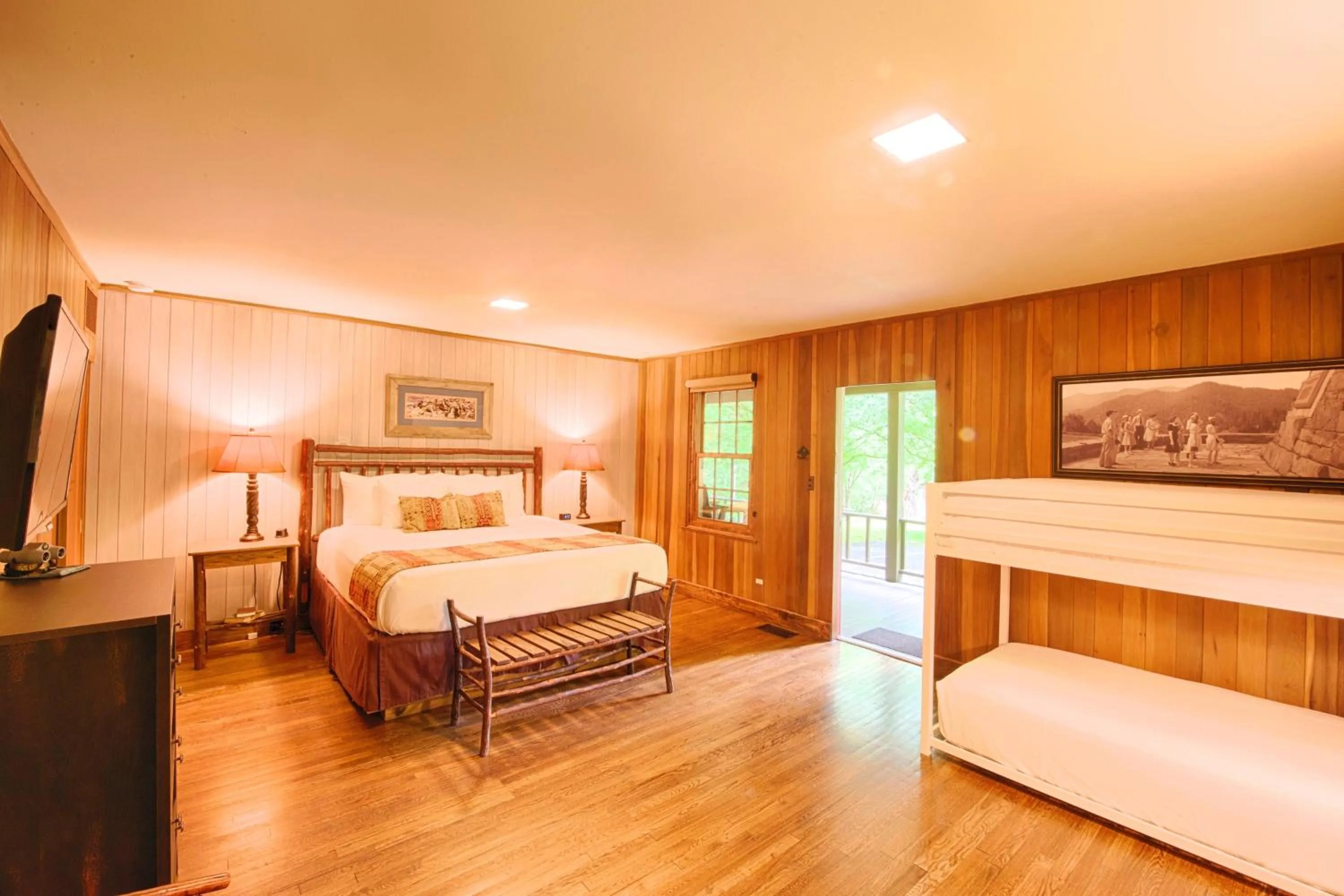 Bed in Historic Tapoco Lodge Resort