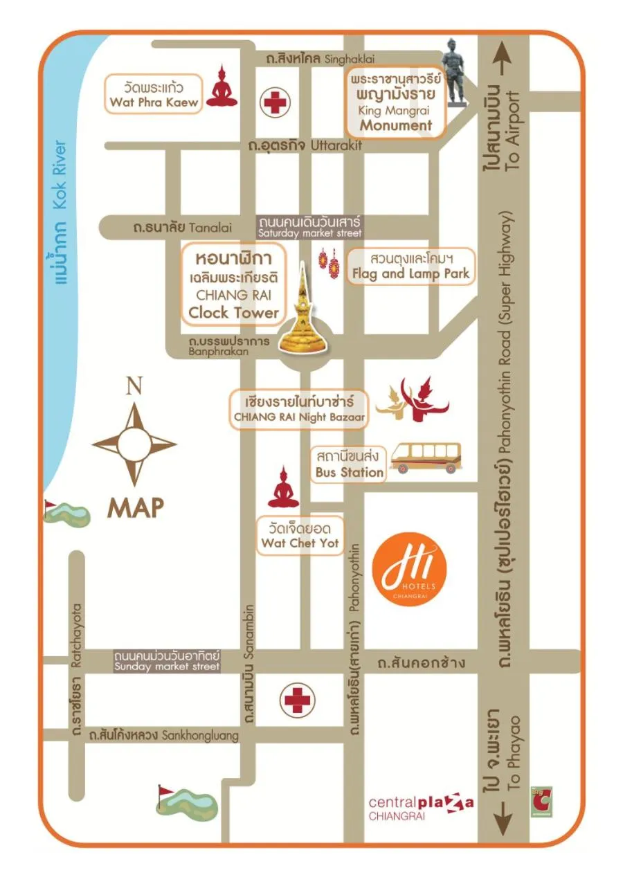 Location in Hi Chiangrai Hotel