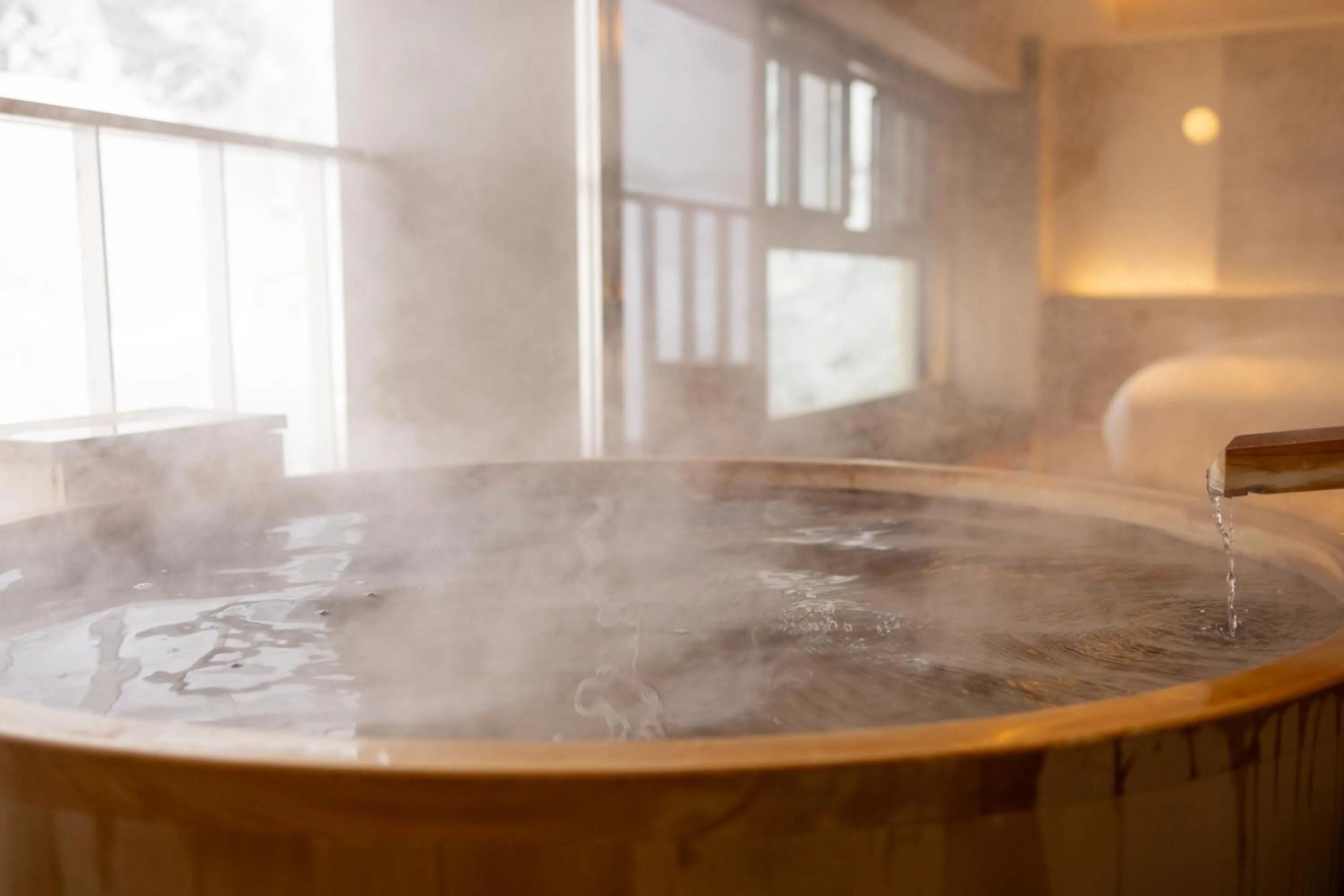 Open Air Bath in Sake Hotel Tamakiya