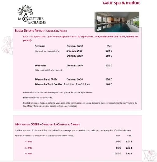 Swimming pool in La Couture du Charme