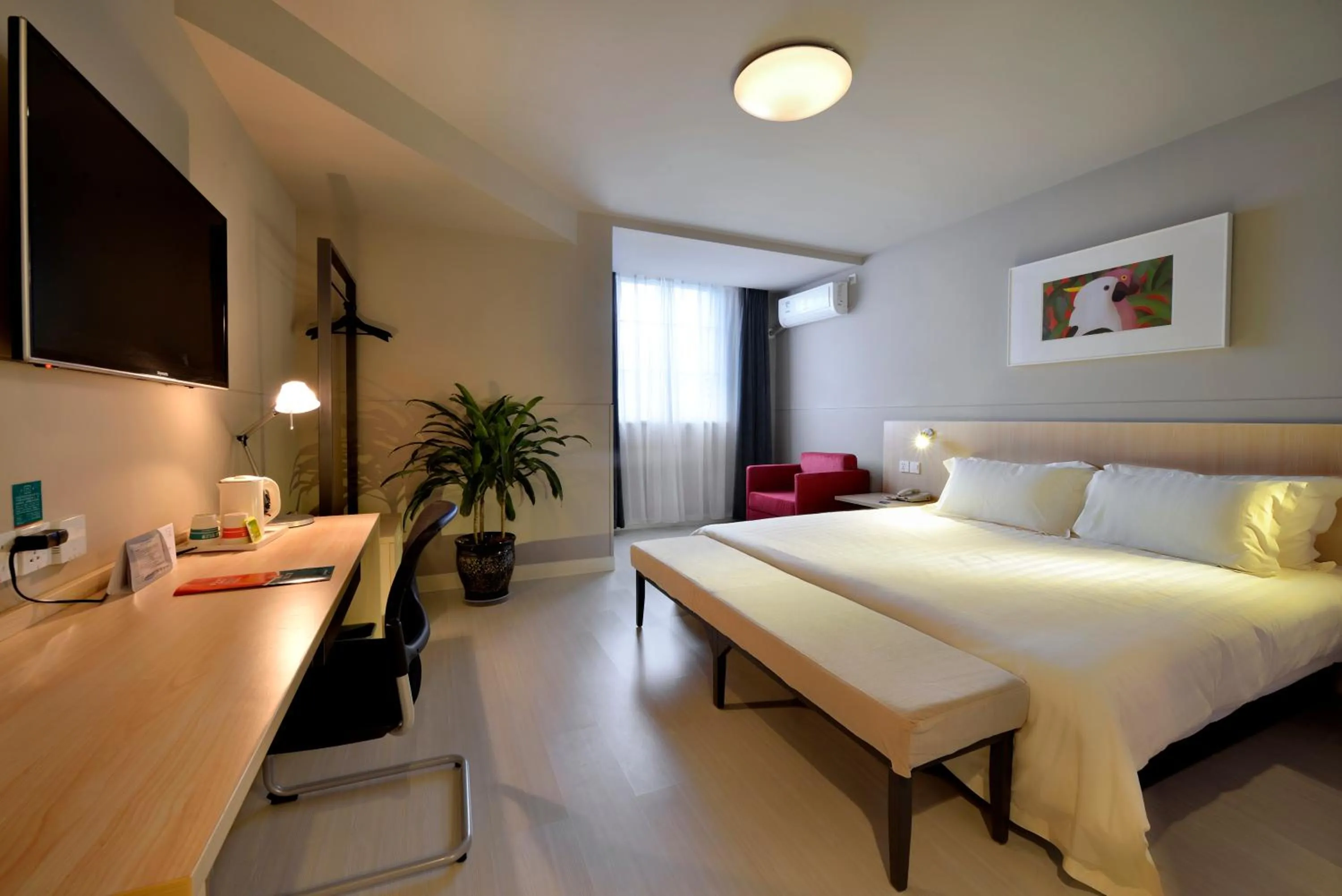 Bed in Jinjiang Inn Chengdu Dianzi Road