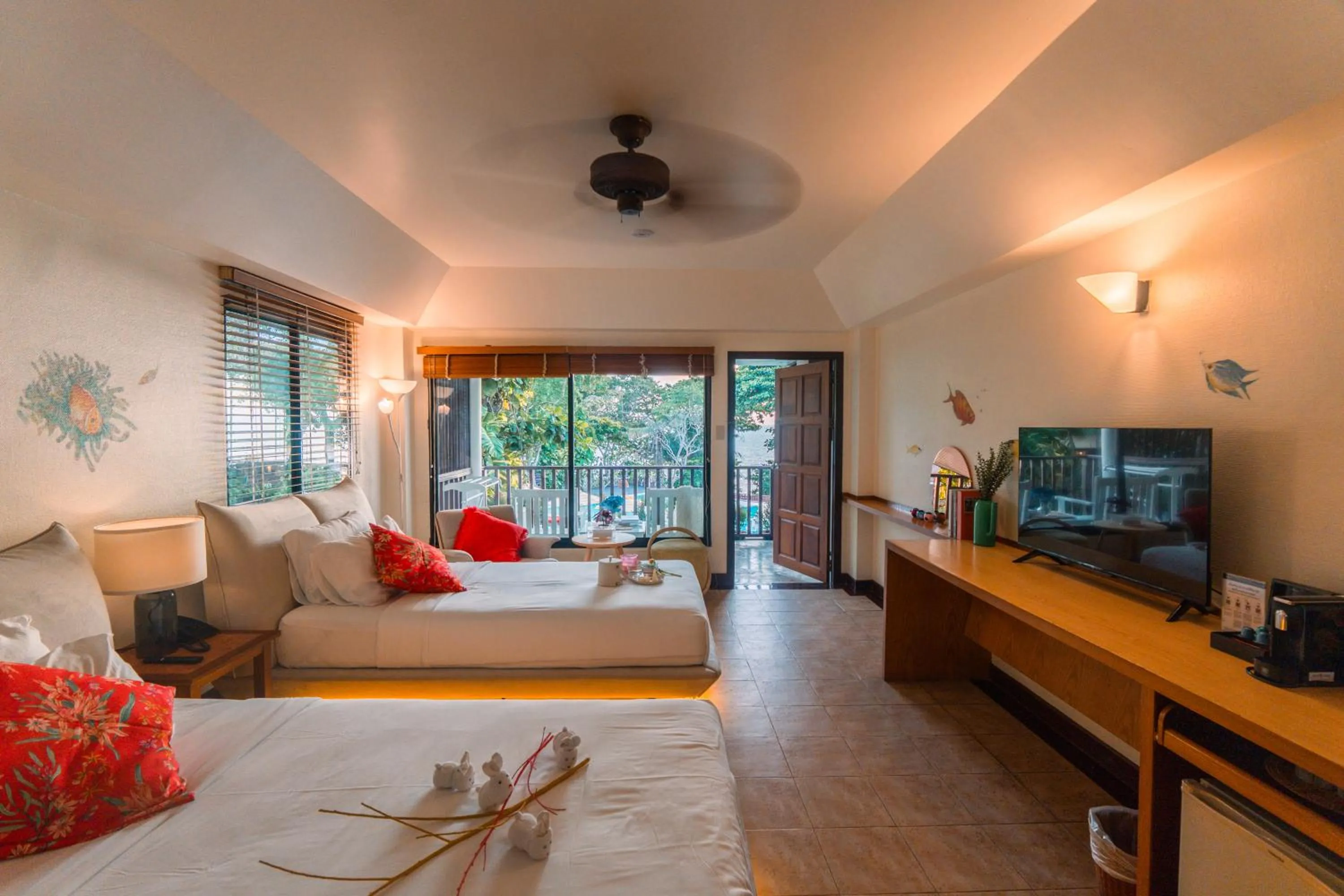 Bed in Birds and Bees Resort