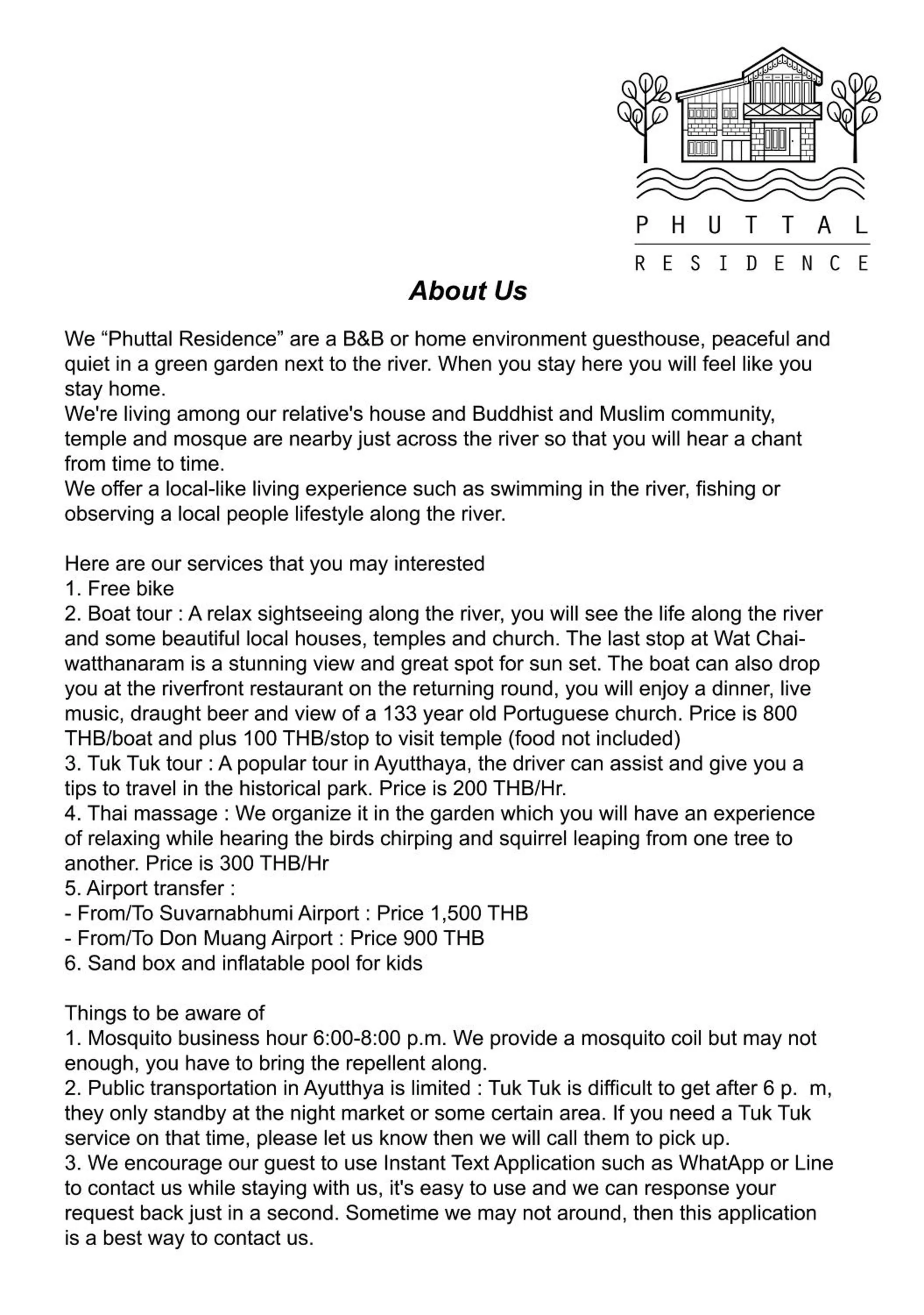 Property logo or sign in Phuttal Residence