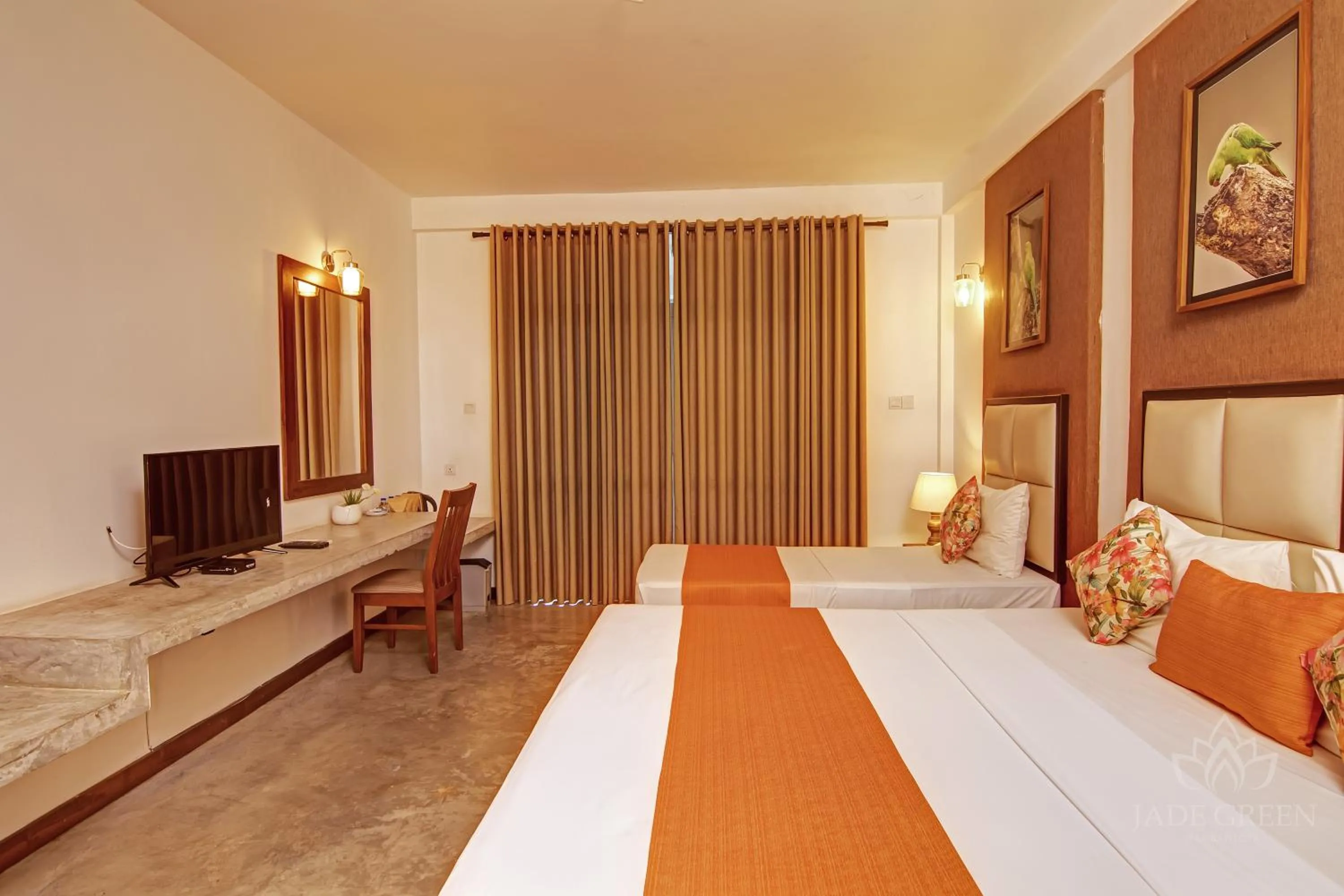Bed in Jade Green Hotel Hambantota