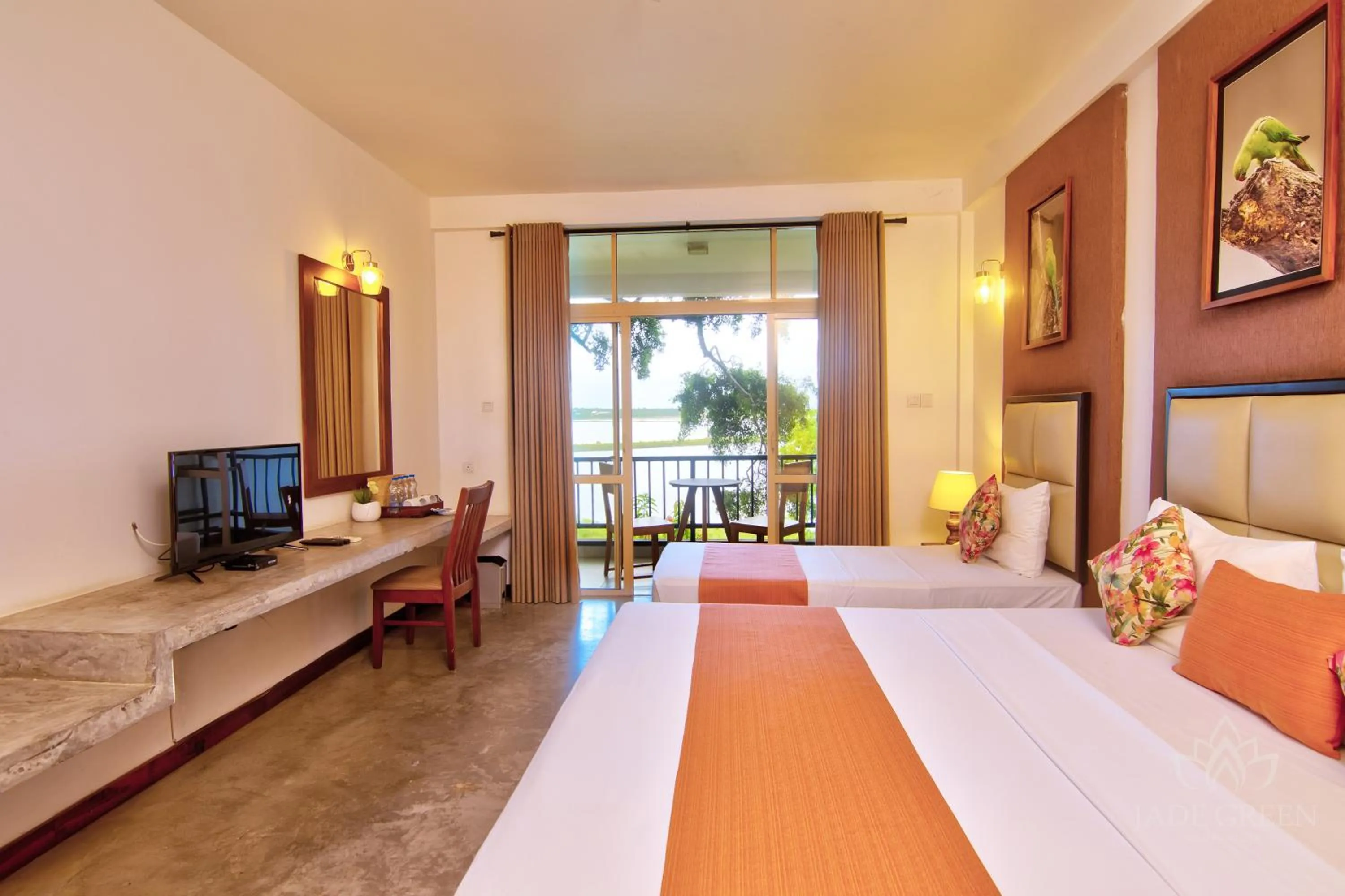 Bed in Jade Green Hotel Hambantota