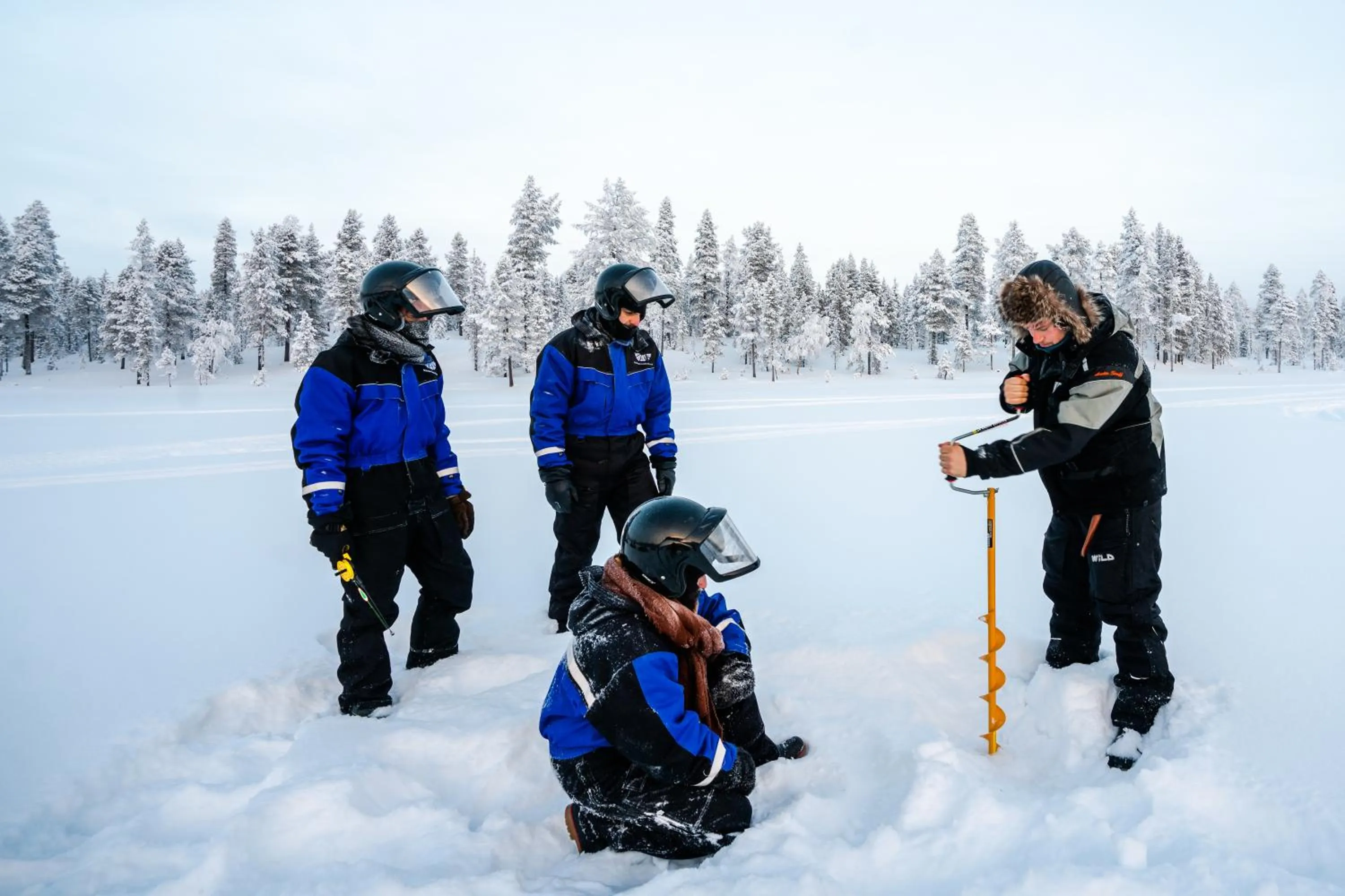 People in Northern Lights Village Saariselkä
