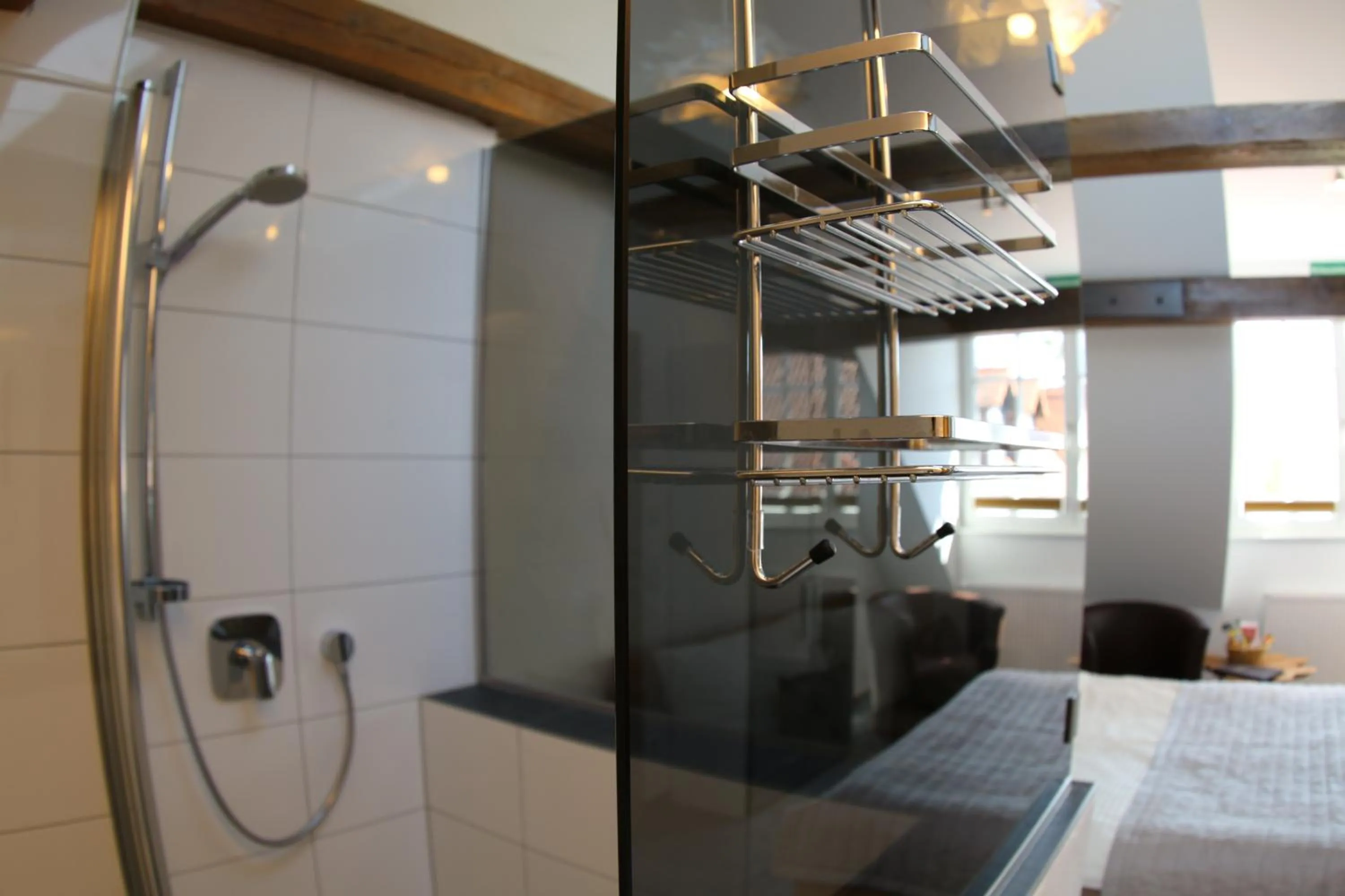 Bathroom, Bed in Alter Winzerhof Weisenheim am Berg e.K.