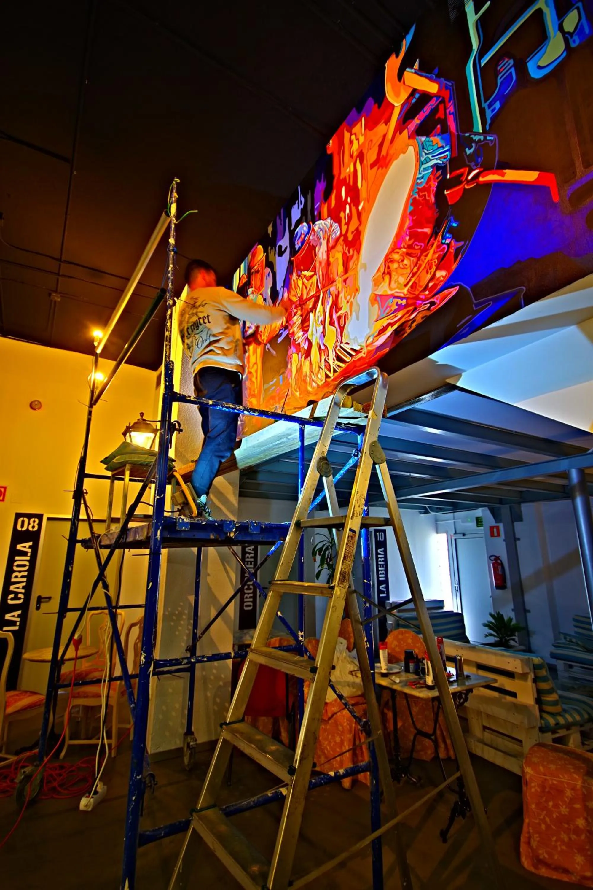 Living room in All Iron Hostel