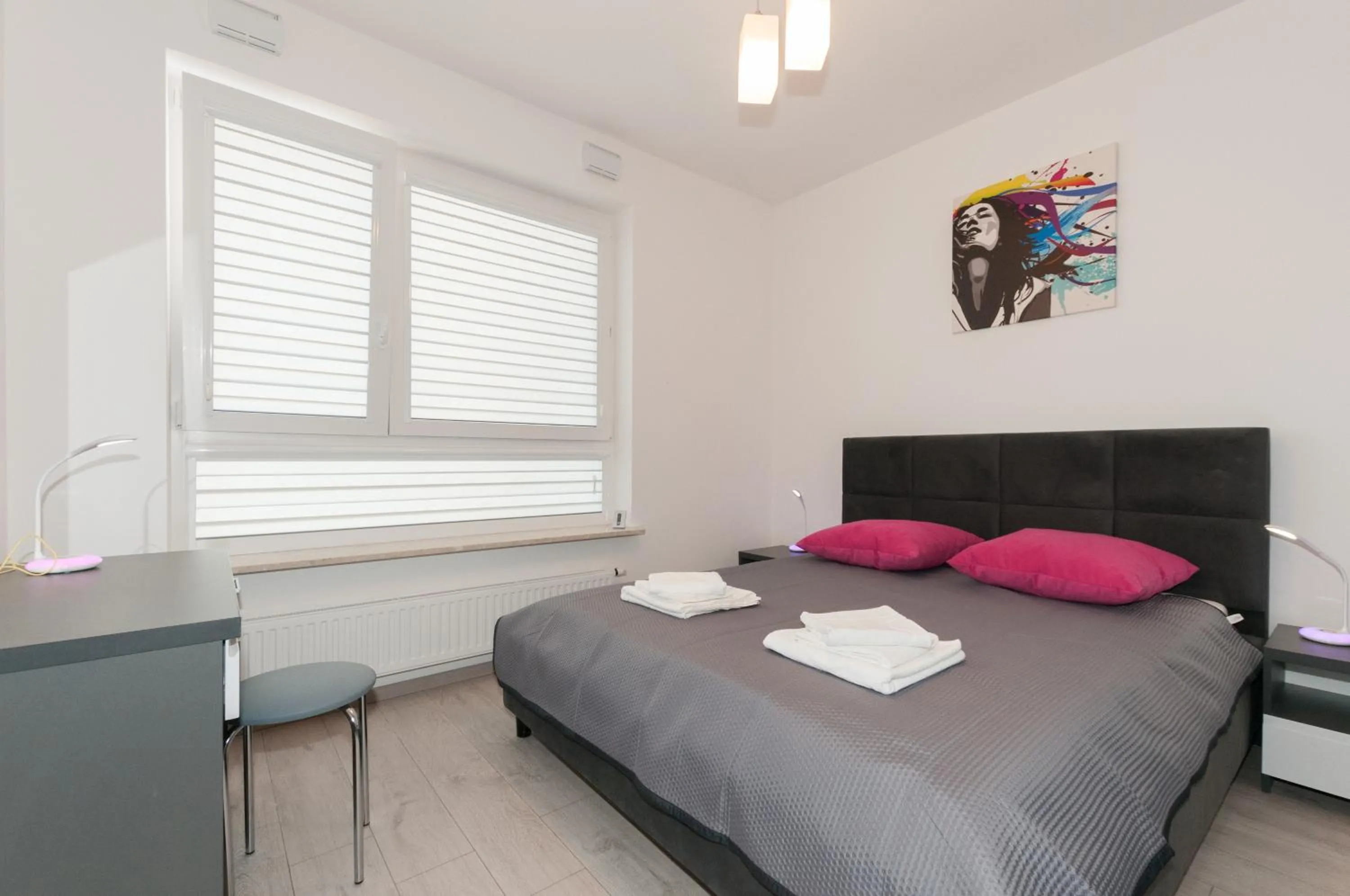 Bed in Pop Art Apartments