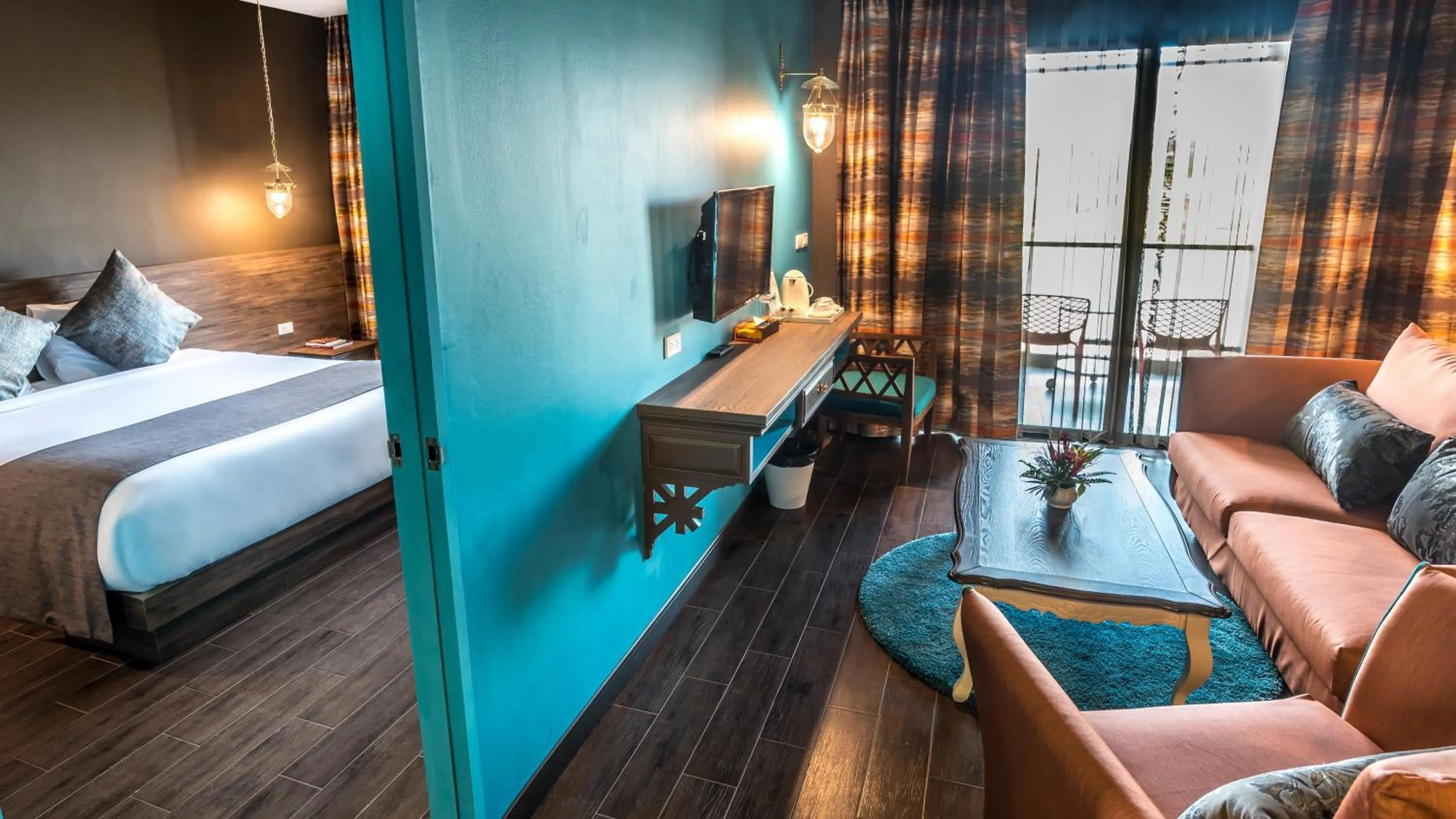 Photo of the whole room, Bed in Chiangkhong Teak Garden Riverfront Onsen Hotel- SHA Extra Plus