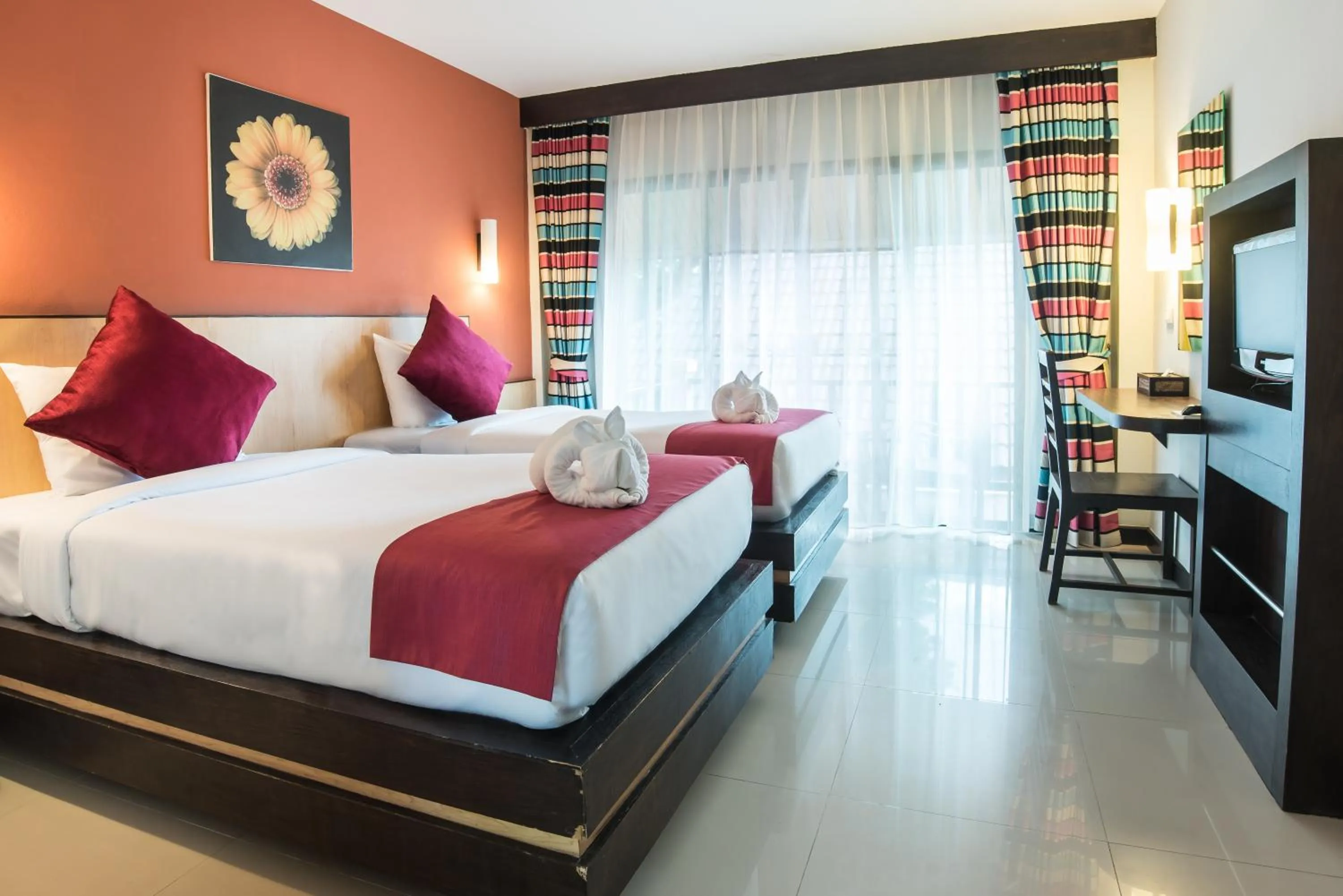 Garden, Bed in Chiangkhong Teak Garden Riverfront Onsen Hotel- SHA Extra Plus