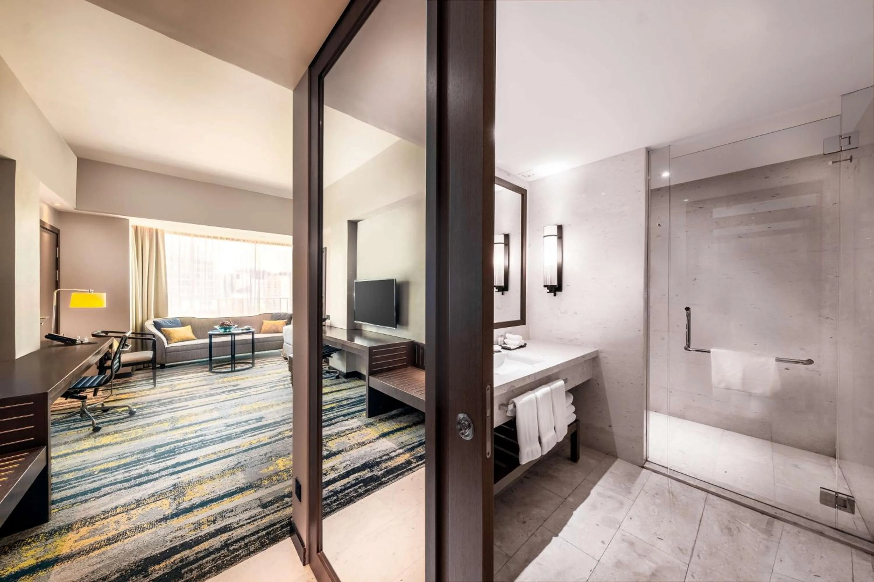 Bathroom, Bed in Hilton Kota Kinabalu