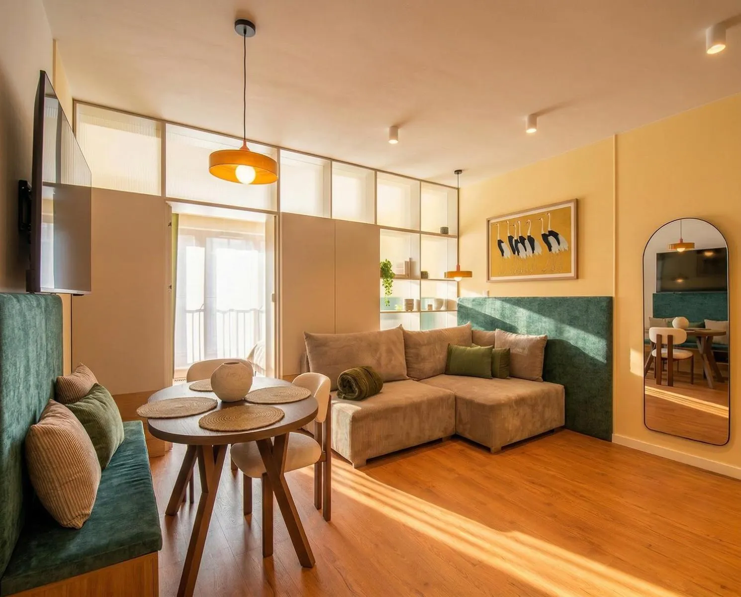 Living room in City Lights Apartments