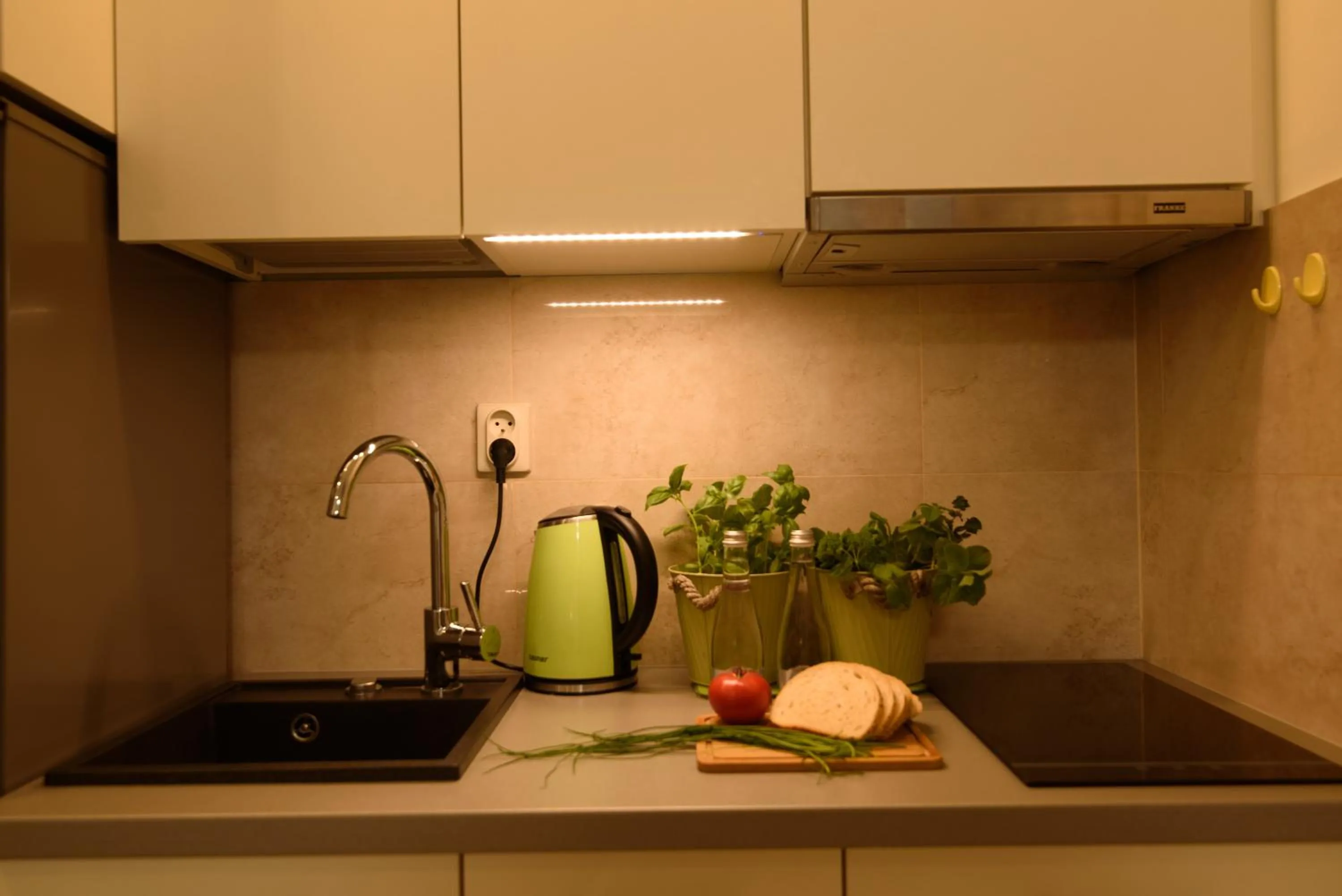 Kitchen or kitchenette in Kameralny Aparthotel Elegante Władysławowo - Adults Only