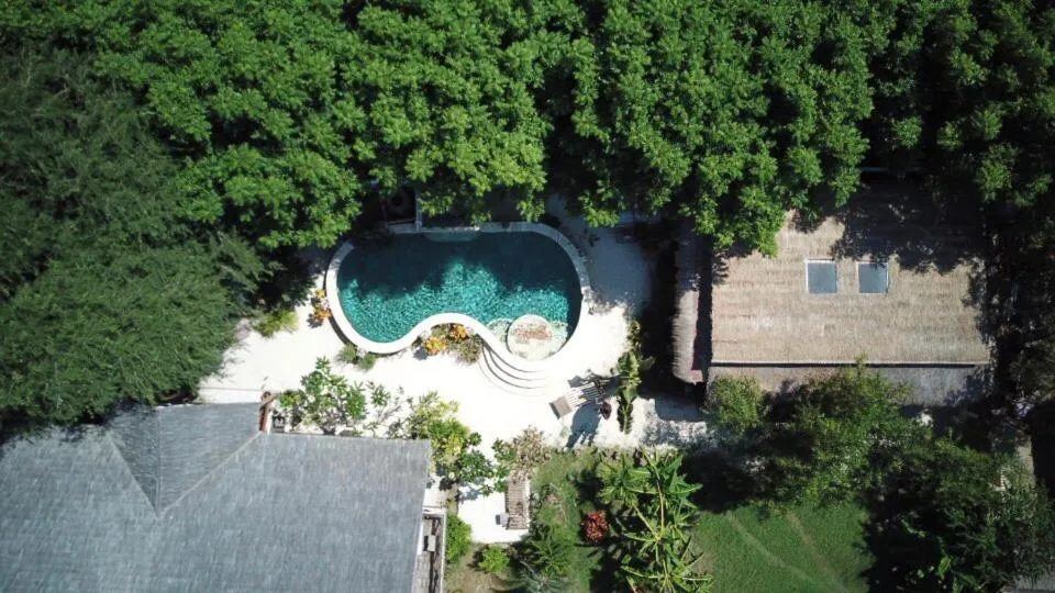Bird's eye view in Serene Beach Villa