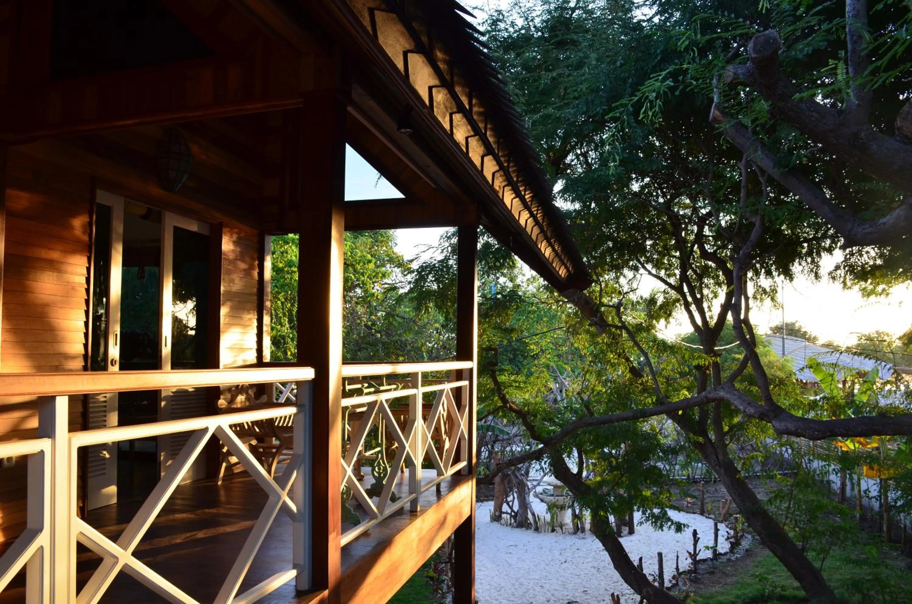 Balcony/Terrace in Serene Beach Villa
