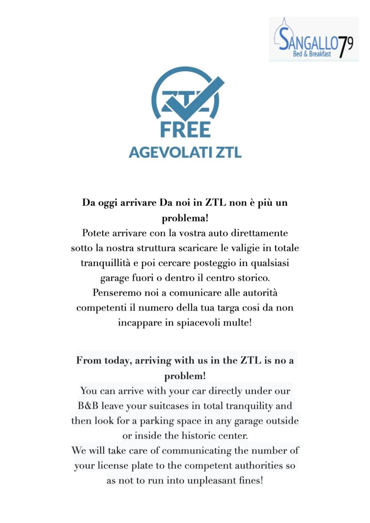 Logo/Certificate/Sign in B&B Residenza San Gallo 79