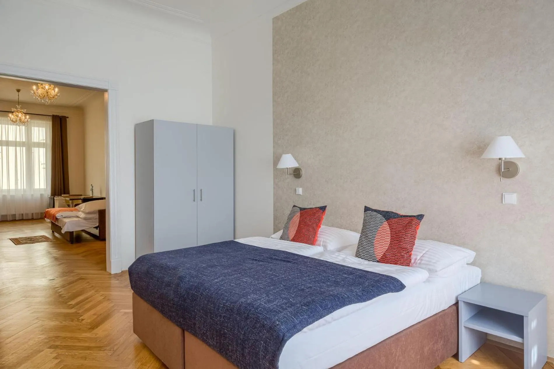 Living room, Bed in Apartments 39 Wenceslas Square