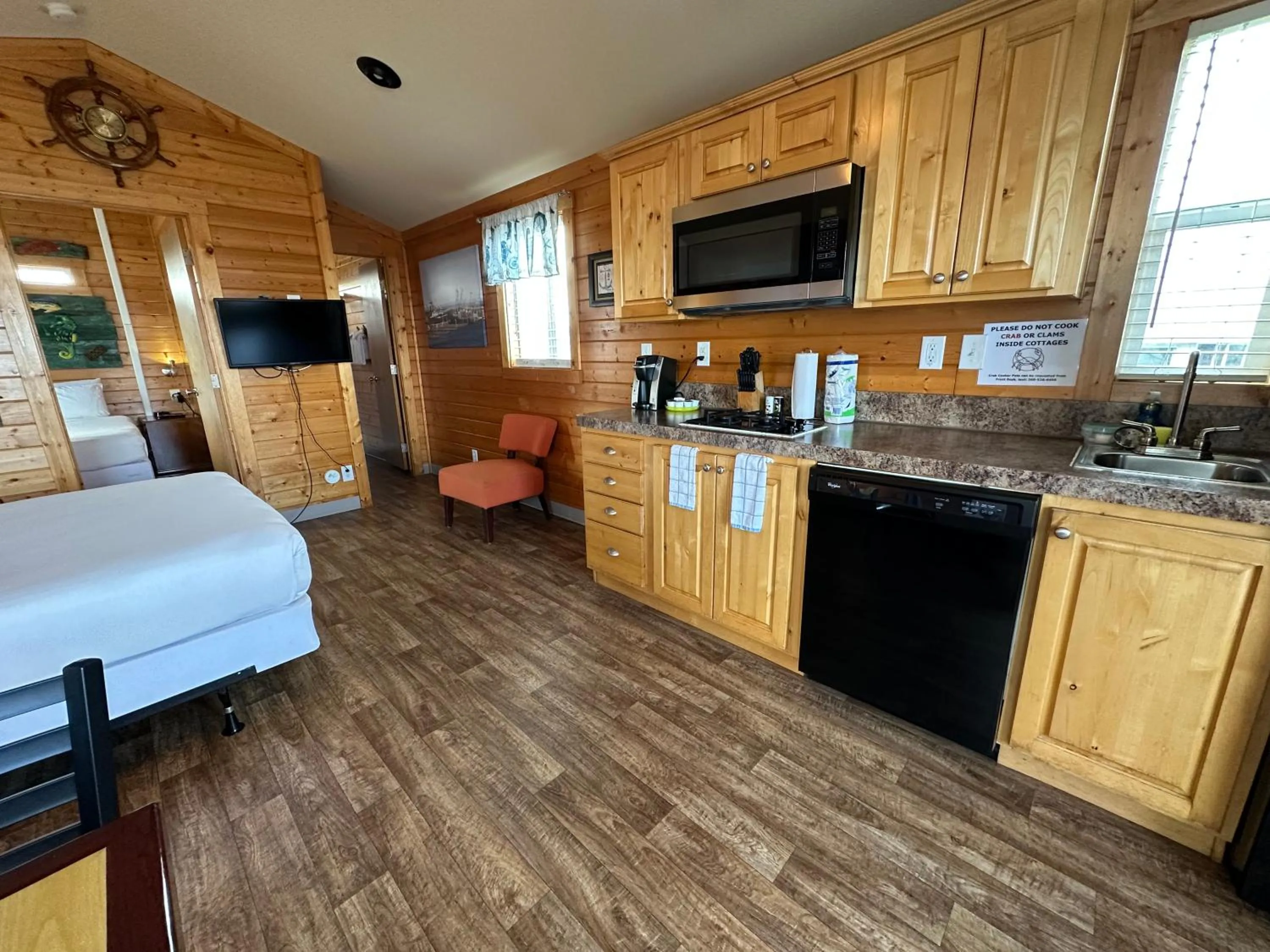 Bed in Westport Marina Cottages