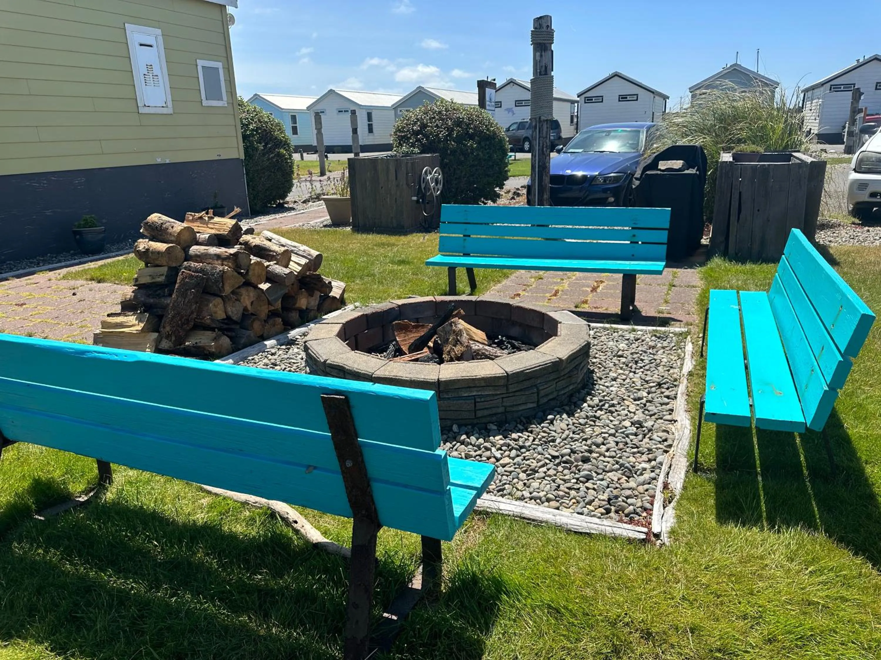 Patio in Westport Marina Cottages