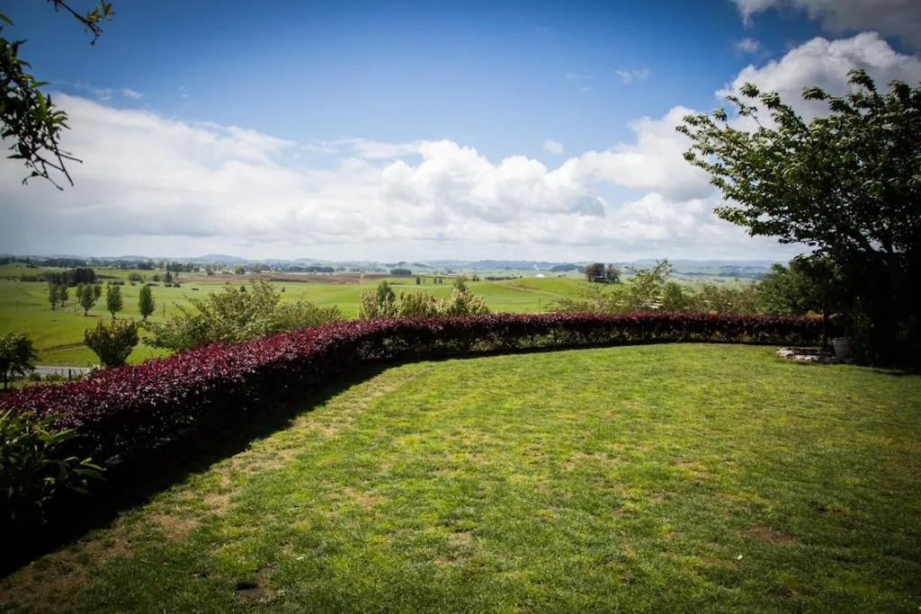 Garden view in Waitomo Orchard Estate B&B