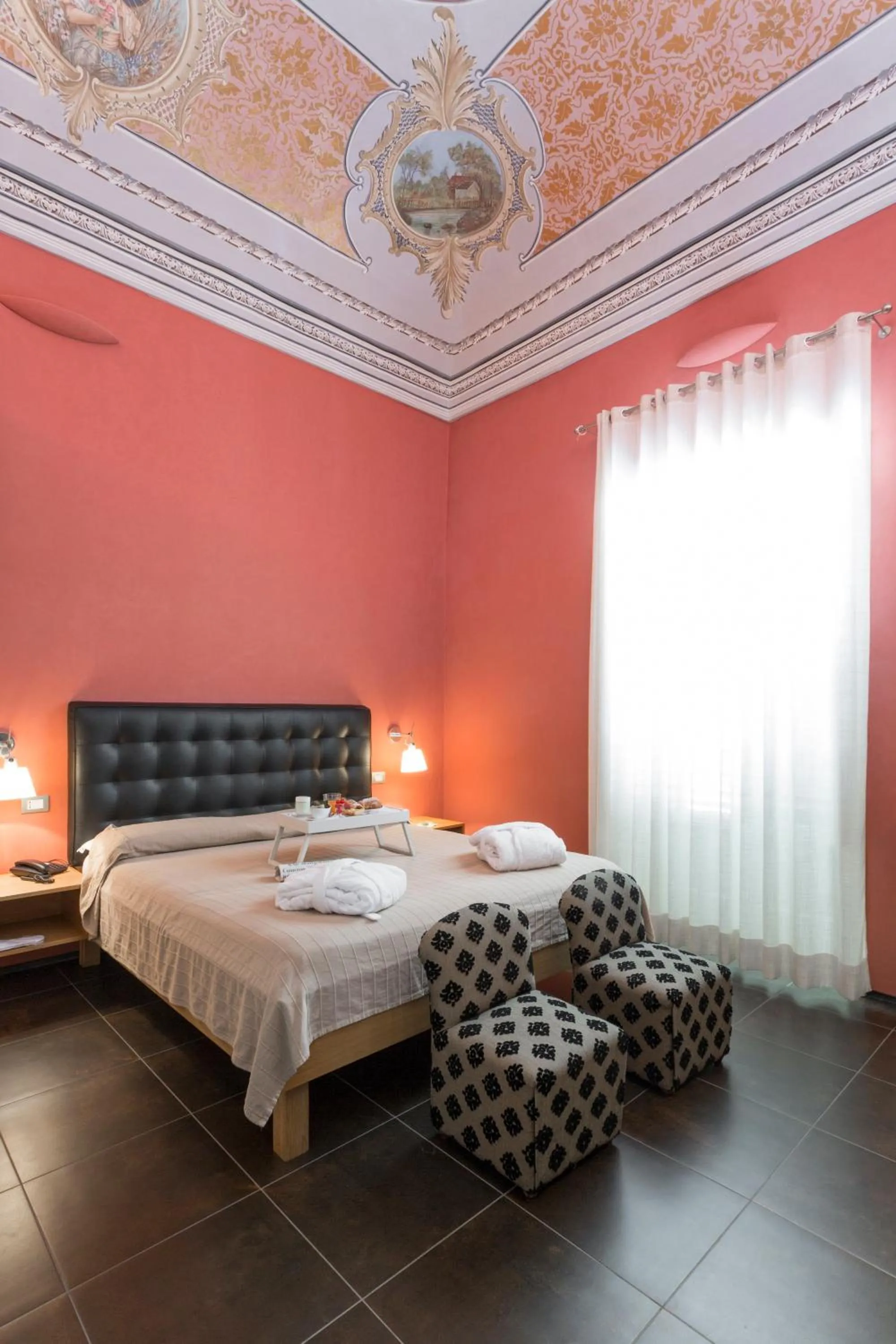 Decorative detail, Bed in Hotel Novecento