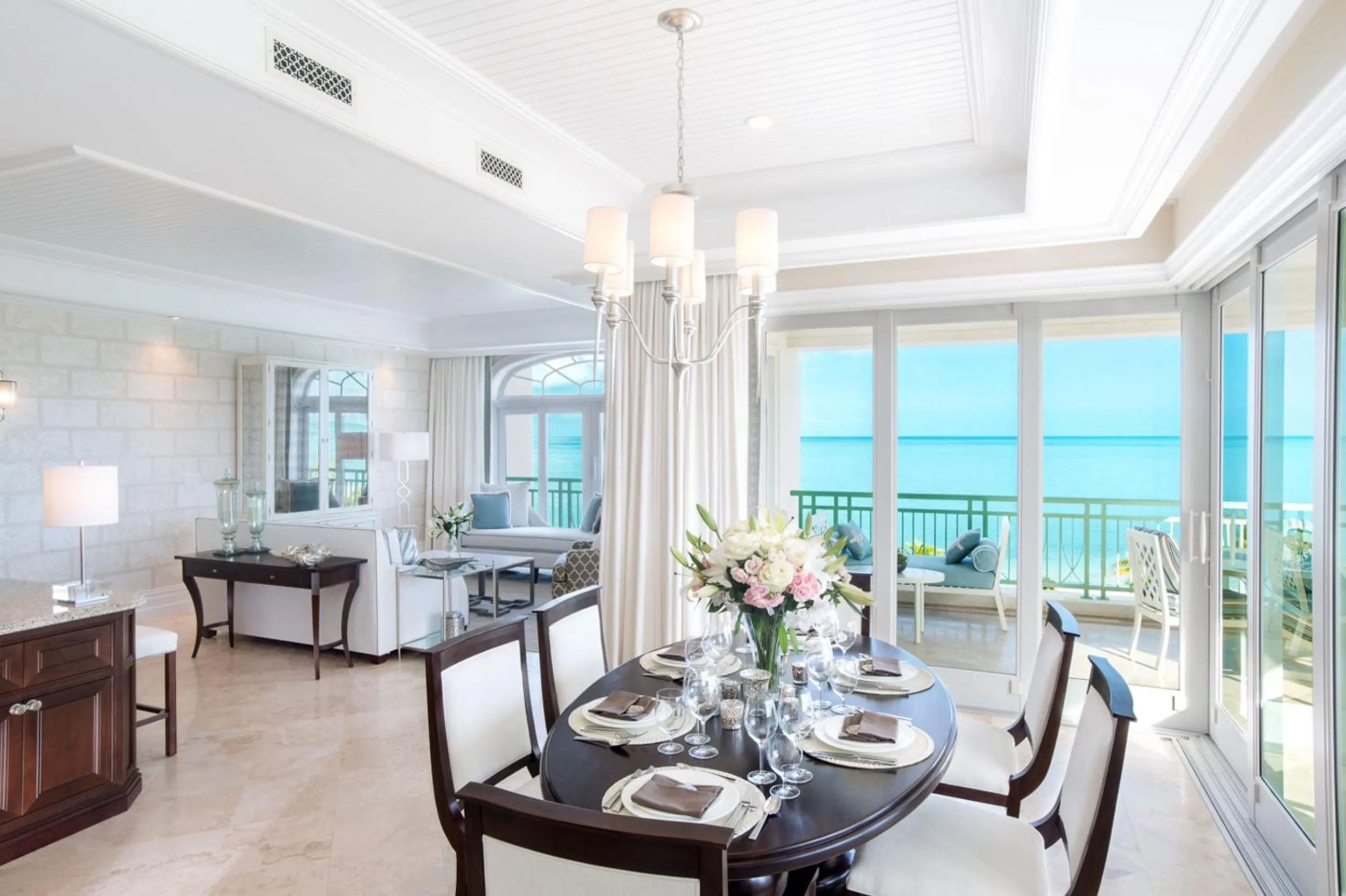 Dining area in The Shore Club Turks & Caicos