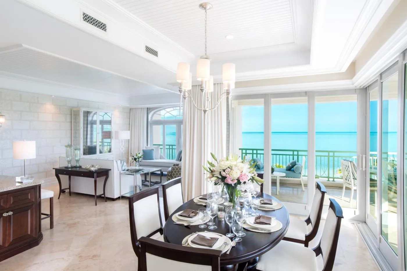 Dining area in The Shore Club Turks & Caicos