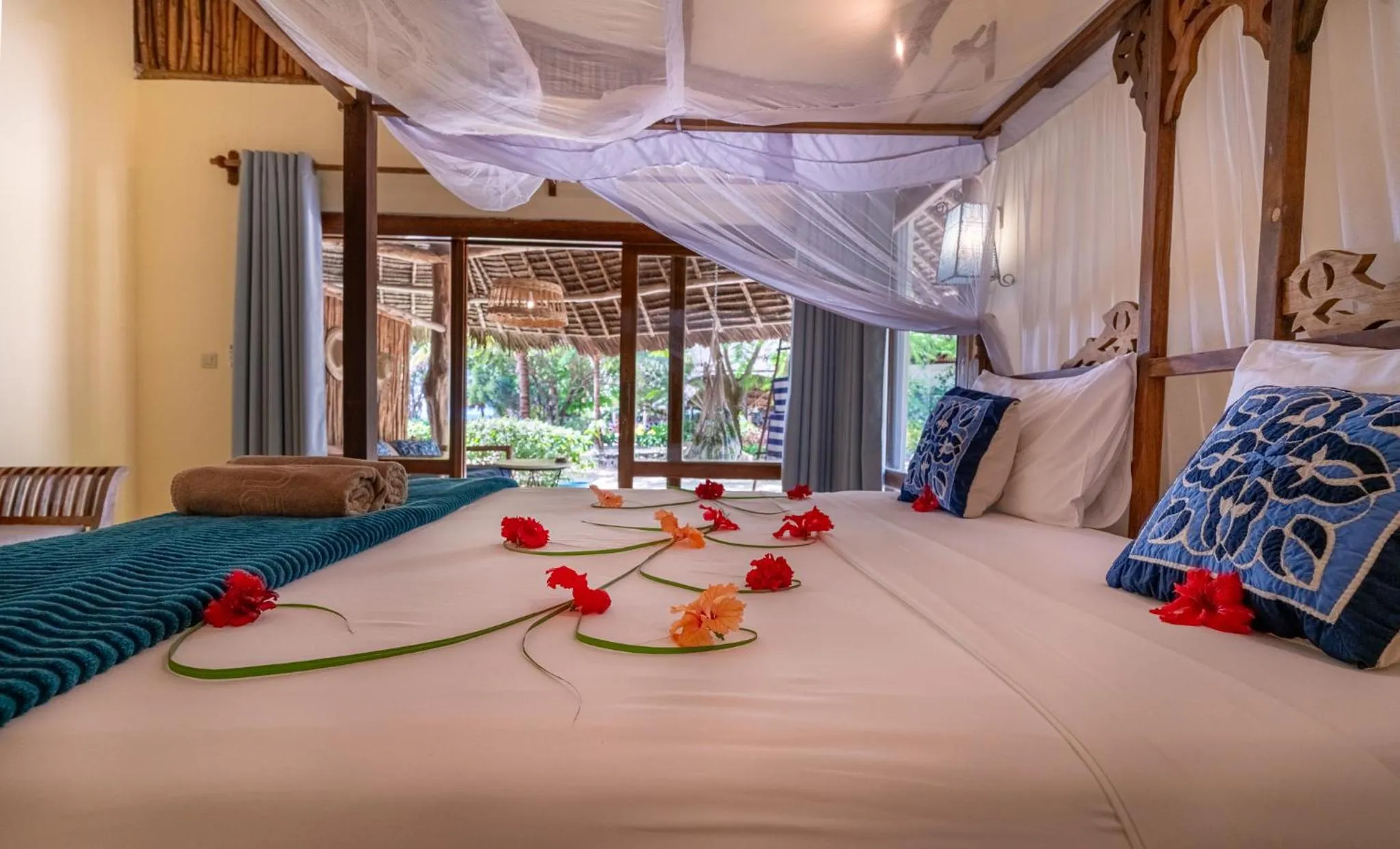 Bed in Marafiki Bungalows