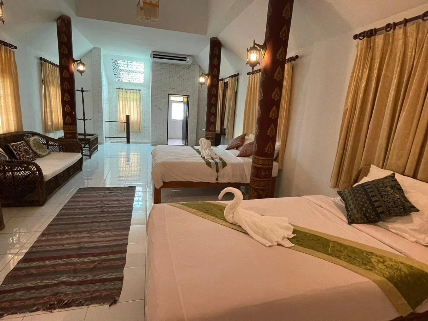 Bed in Baan Tawai Lanna Resort