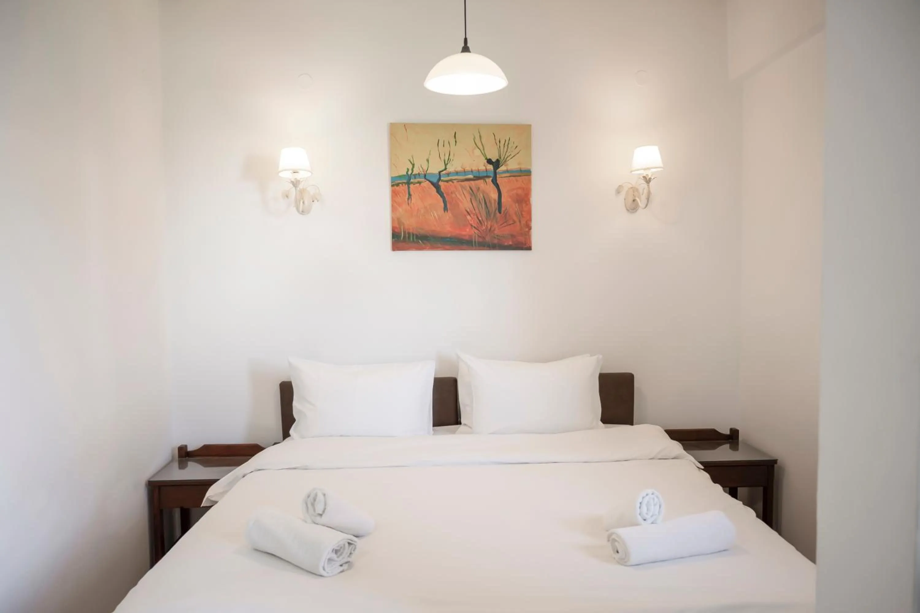 Bed in Argo Rooms-Papadakis