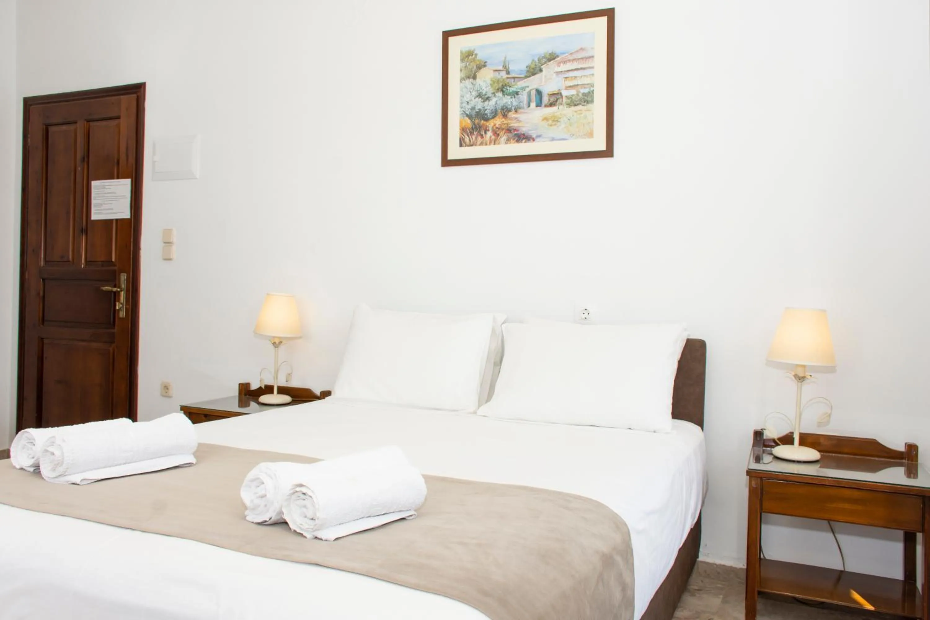 Bed in Argo Rooms-Papadakis