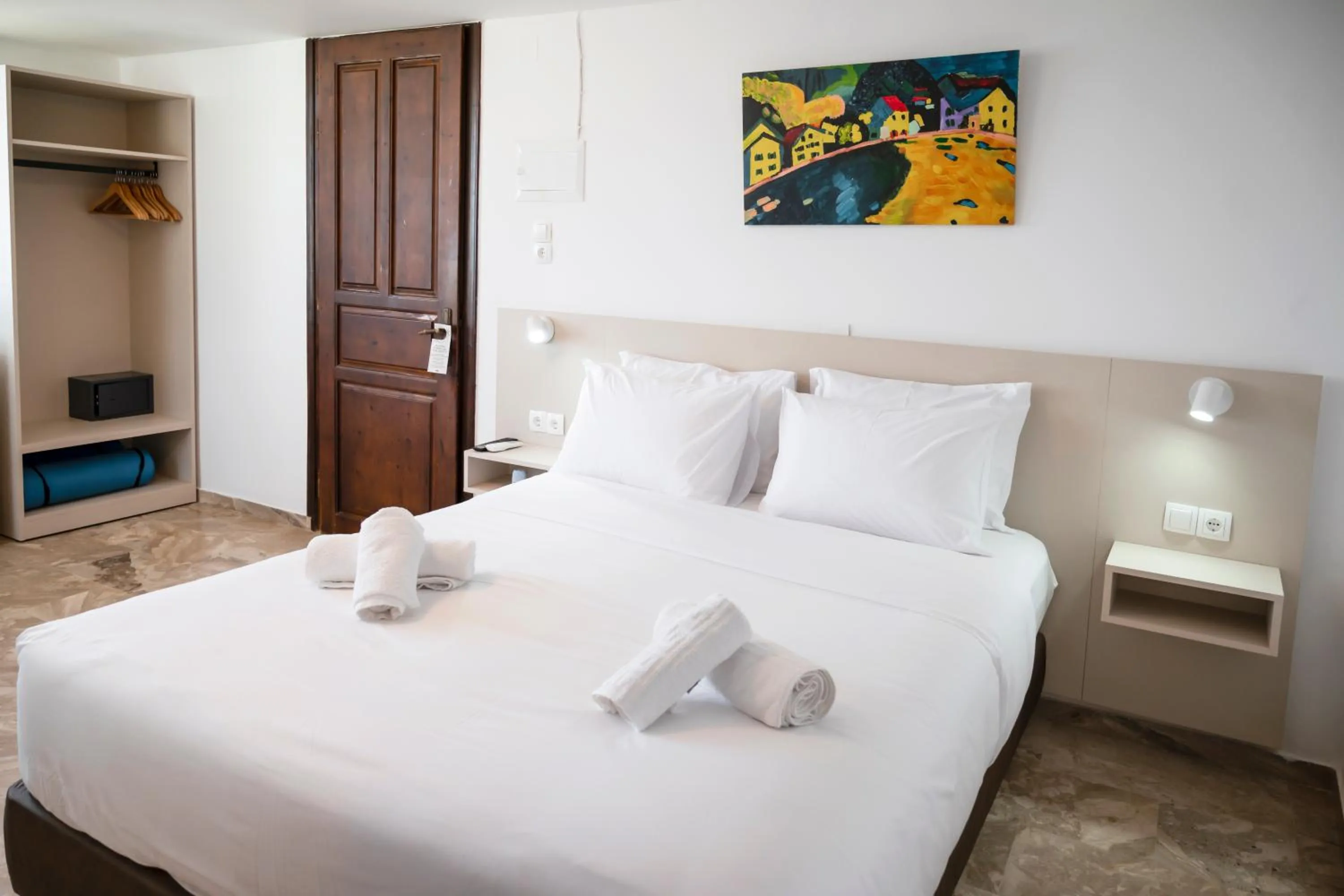 Bed in Argo Rooms-Papadakis