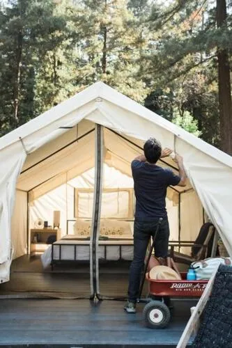 Bed in AutoCamp Sonoma