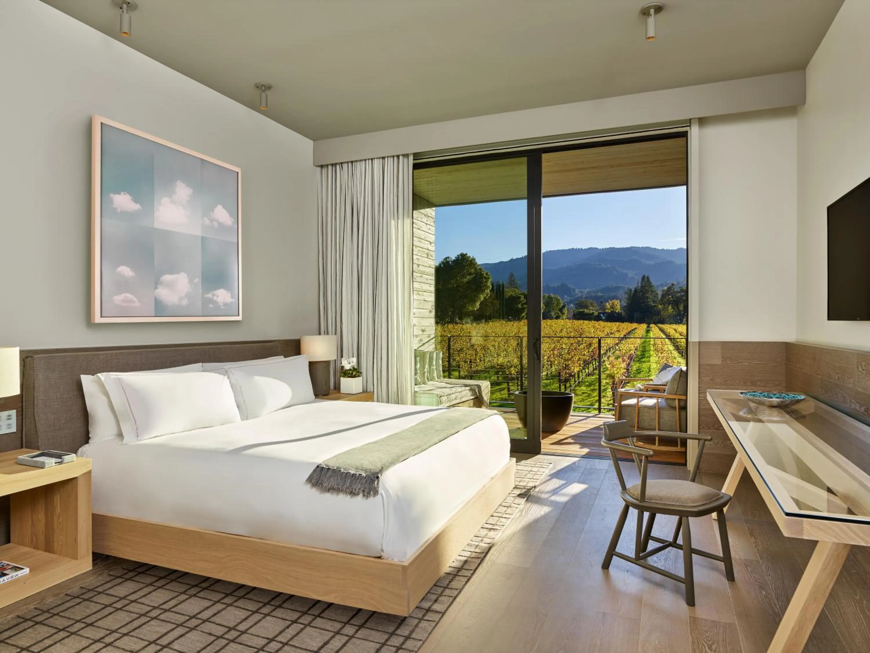 Bed in Alila Napa Valley, a Hyatt Resort