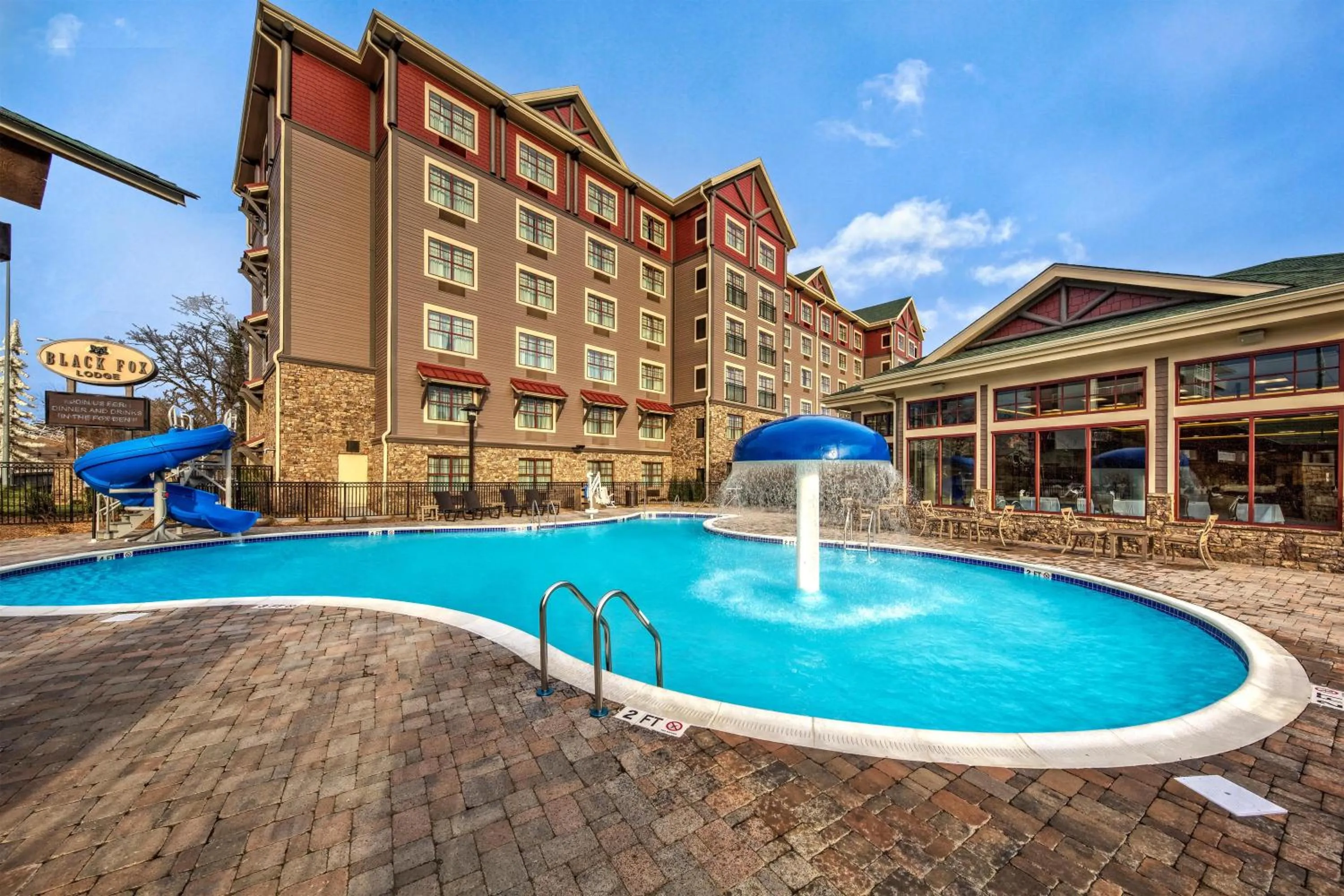 Pool view in Black Fox Lodge Pigeon Forge, Tapestry Collection by Hilton
