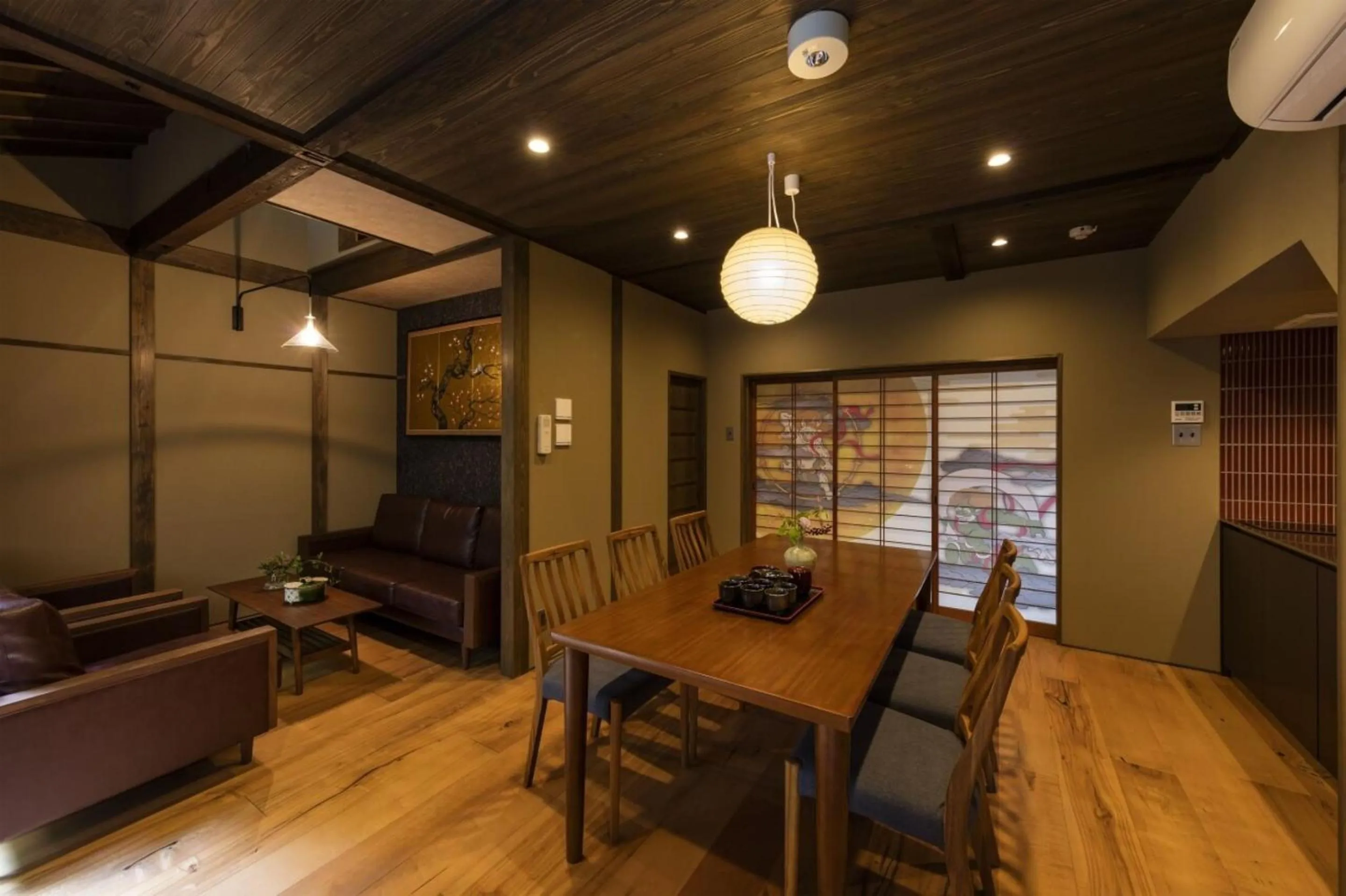Seating area in Gion Minami Banka Machiya House