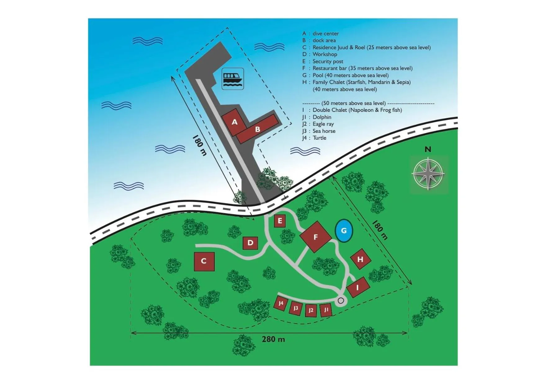 Floor plan in Lumbalumba Resort - Manado