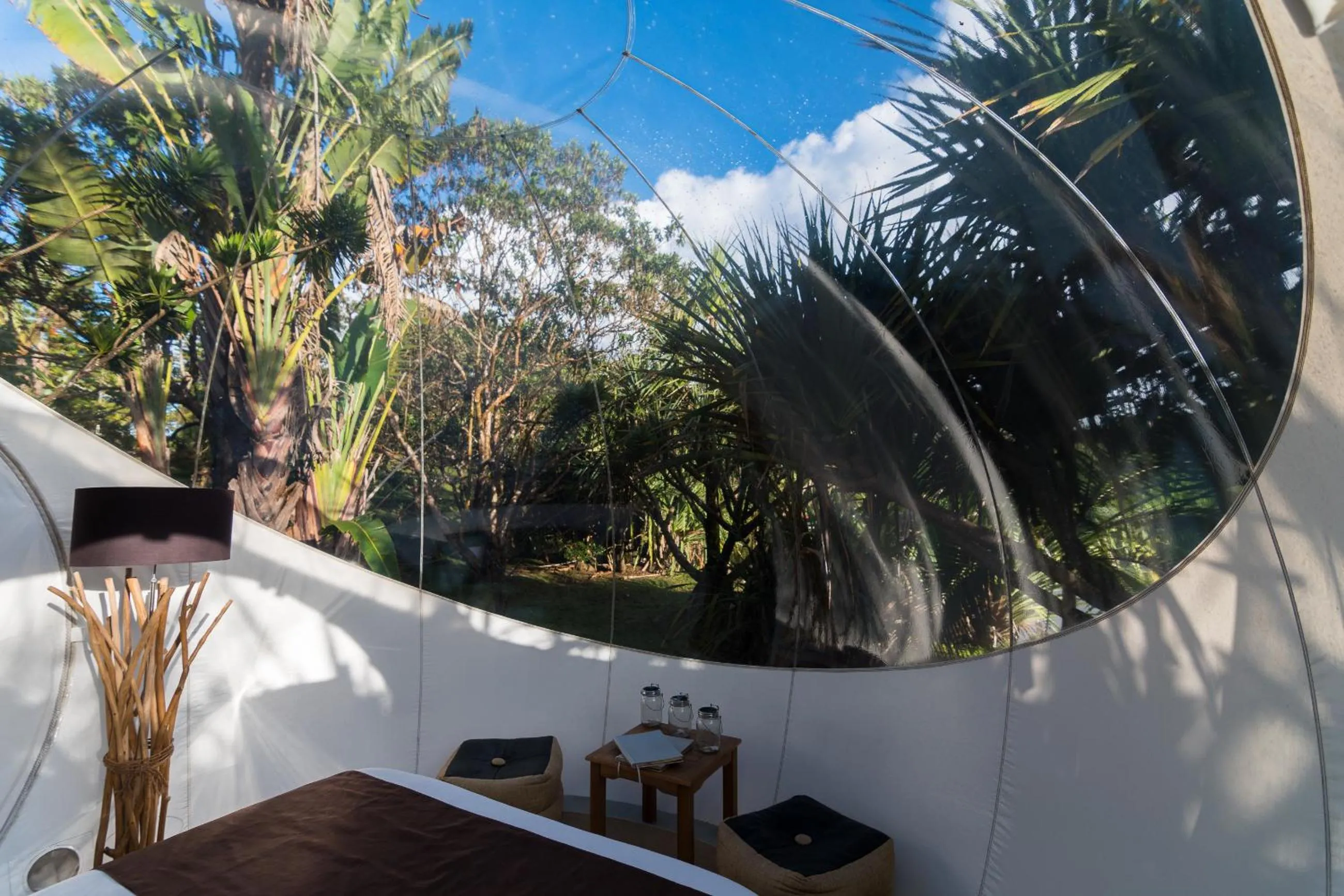 Bedroom in Bubble Lodge Bois Chéri Plantation