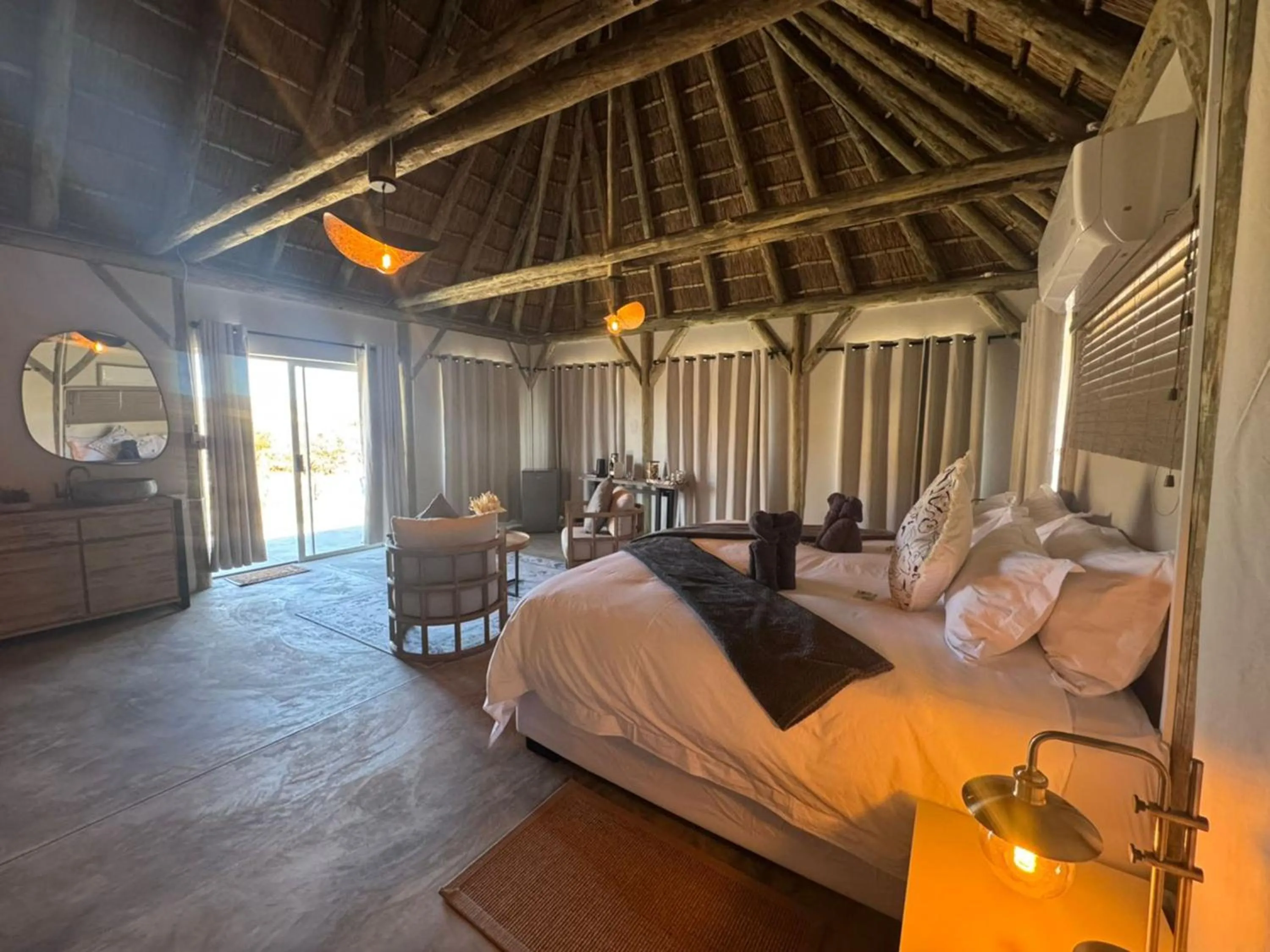 Living room, Bed in Tsauchab River Camp