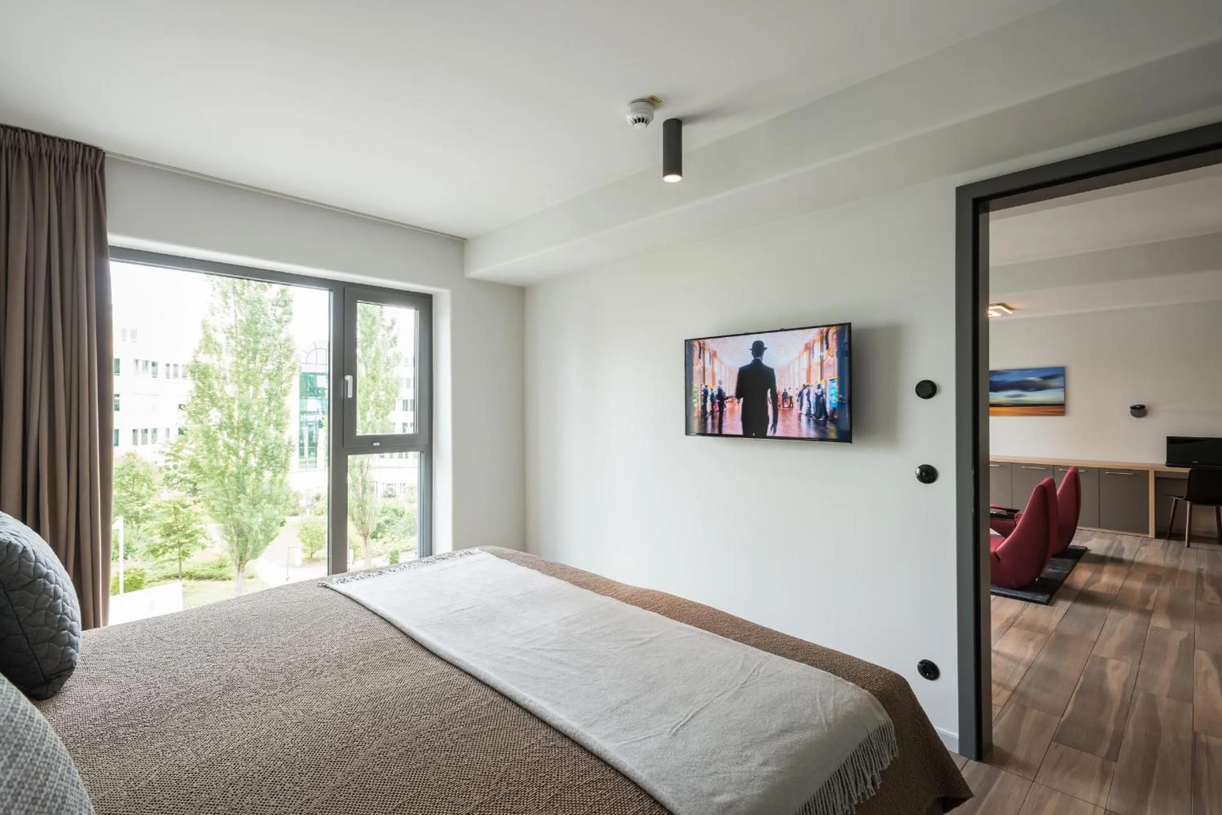 Bedroom, Bed in Golden Ball, Exclusive Serviced Apartments Munich