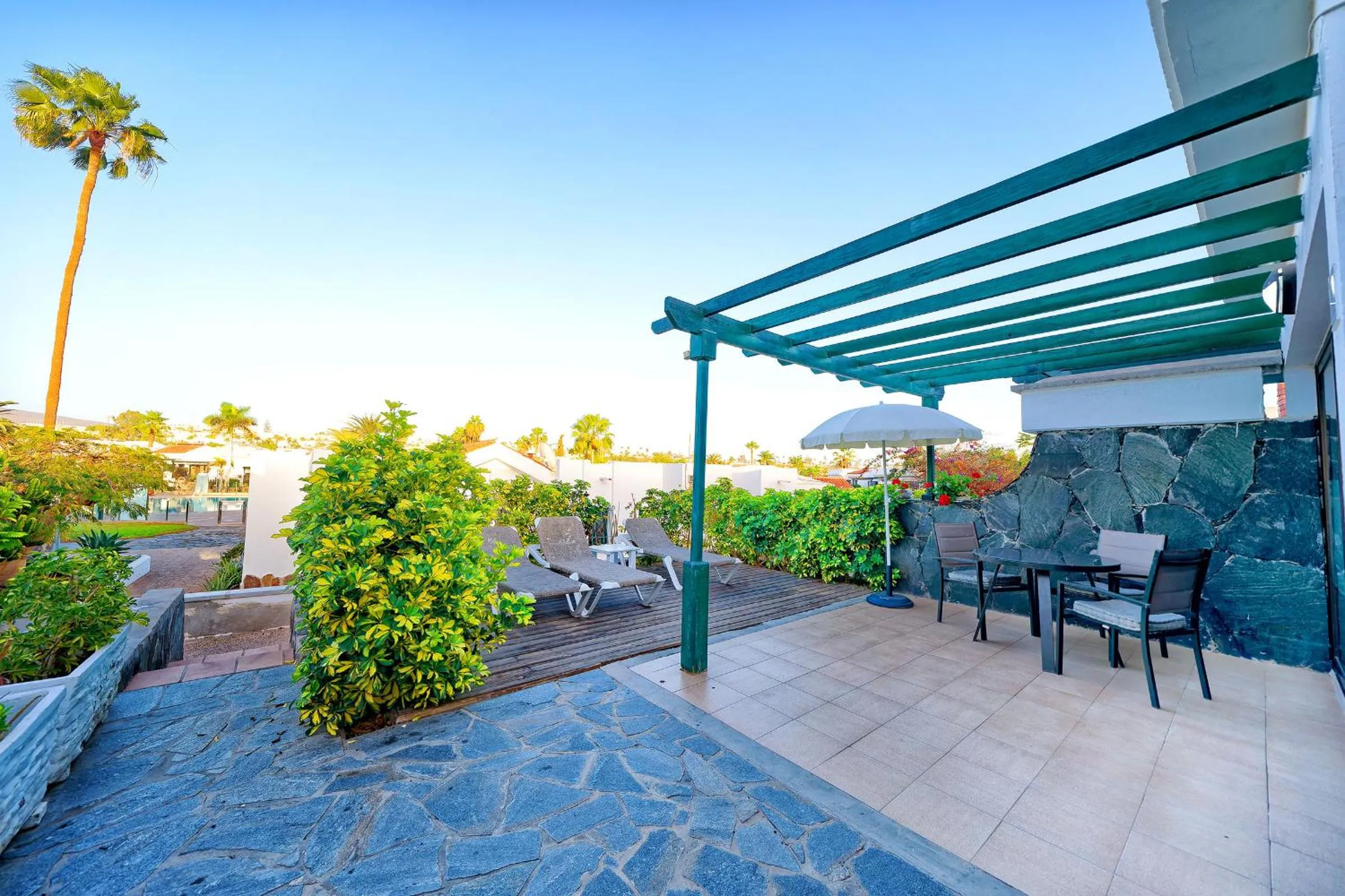 Patio in Maspalomas Lago Canary Sunset
