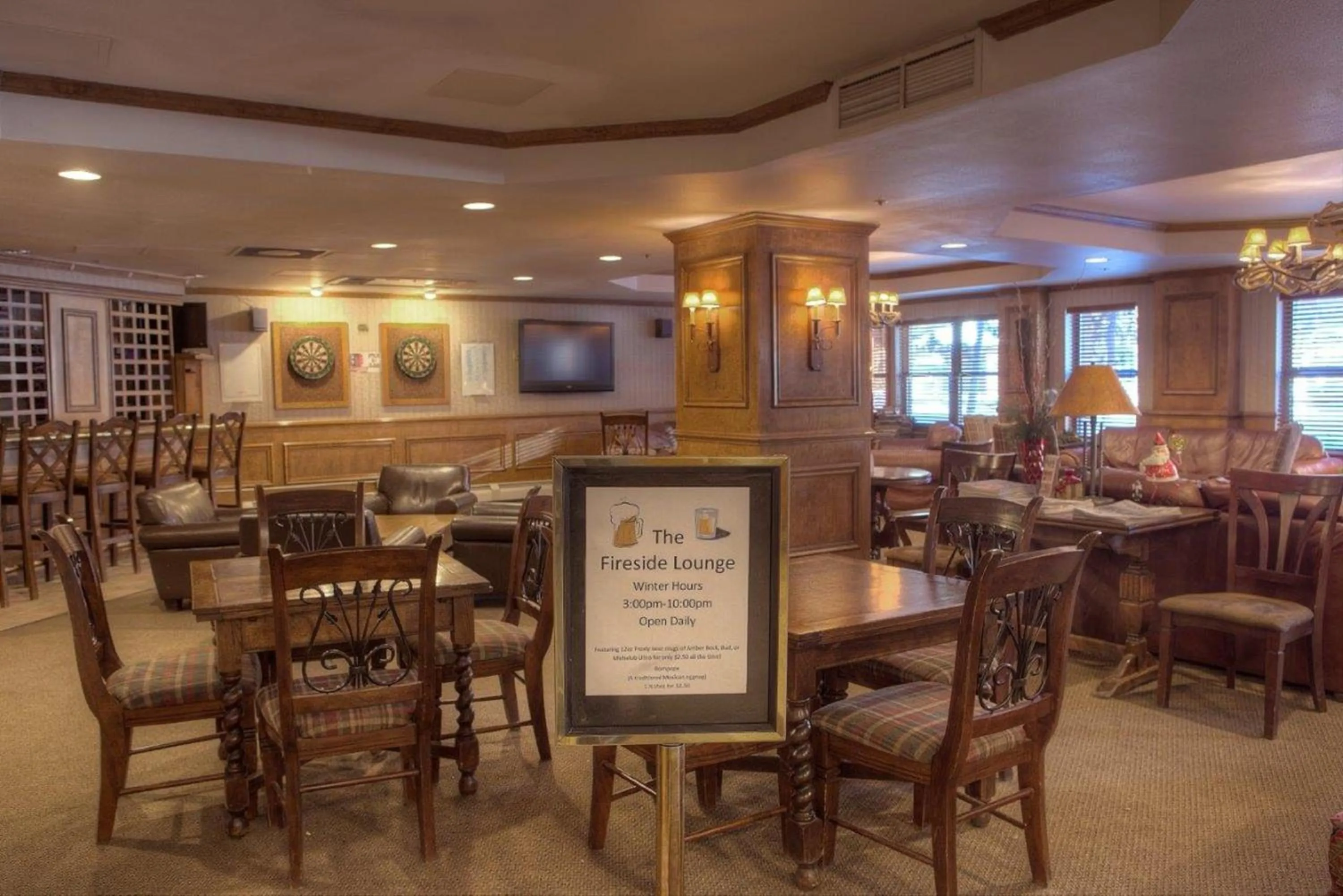 Communal lounge/ TV room in River Mountain Lodge by Breckenridge Hospitality