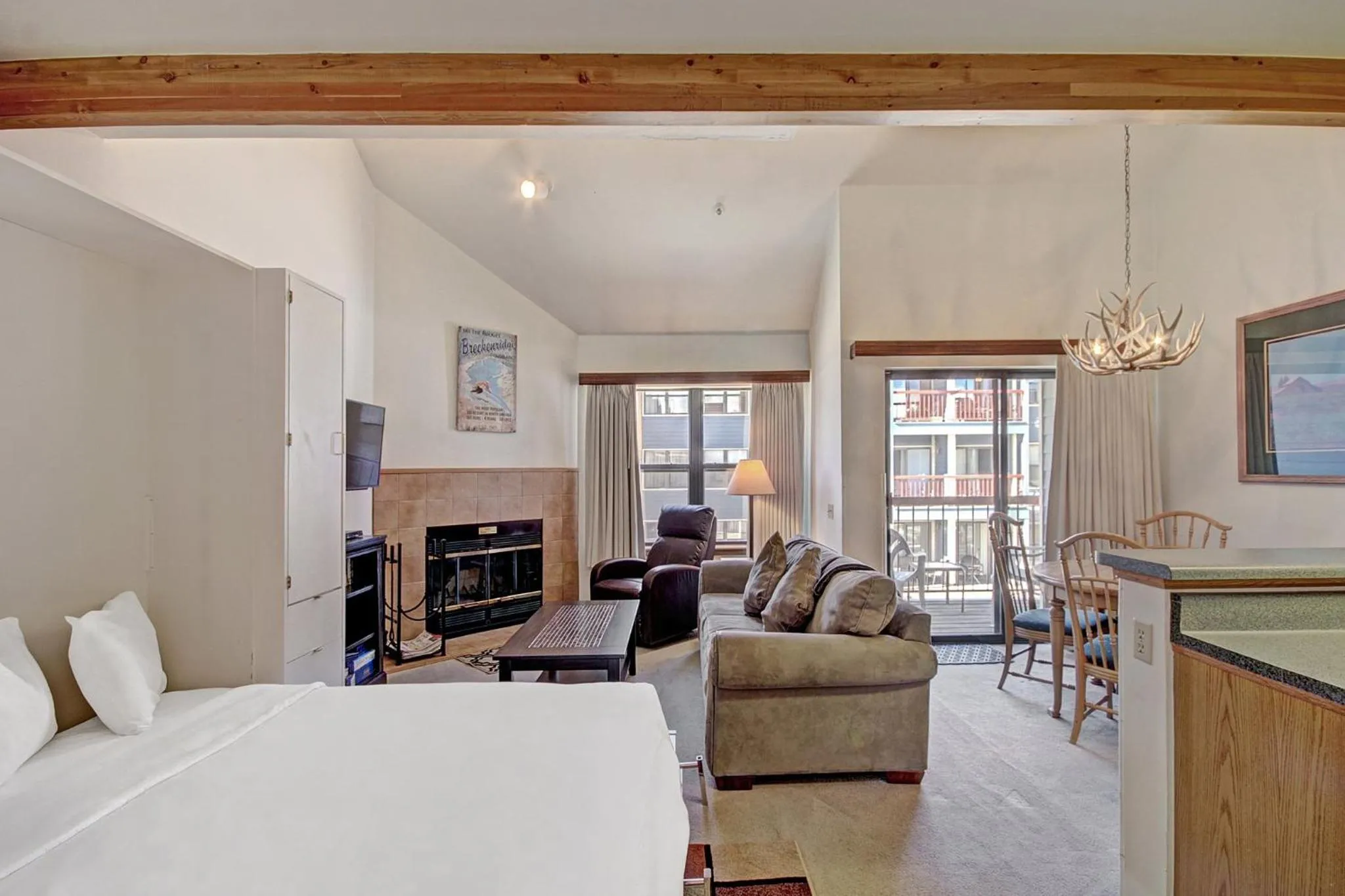 Living room, Bed in River Mountain Lodge by Breckenridge Hospitality