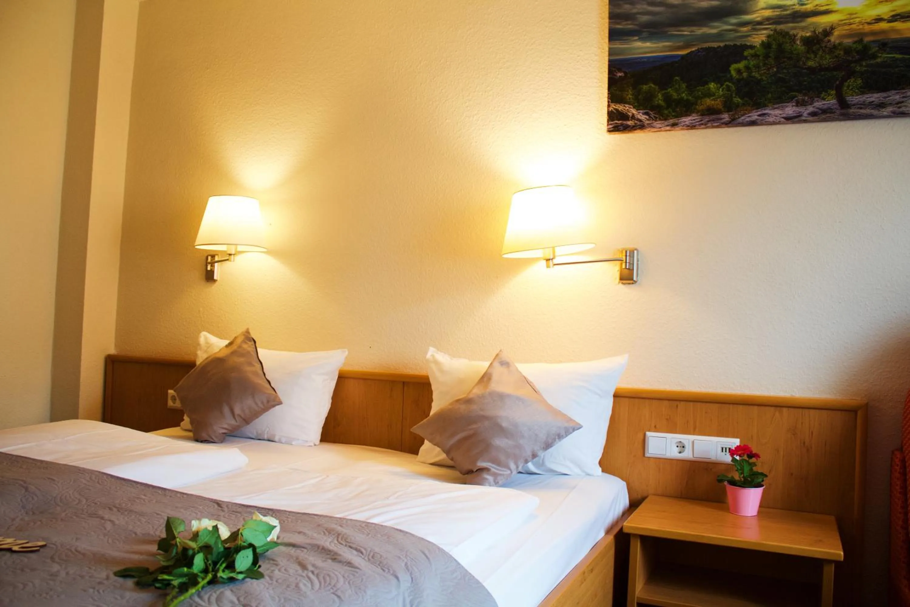 Photo of the whole room, Bed in Hotel Austria Stuttgart-City